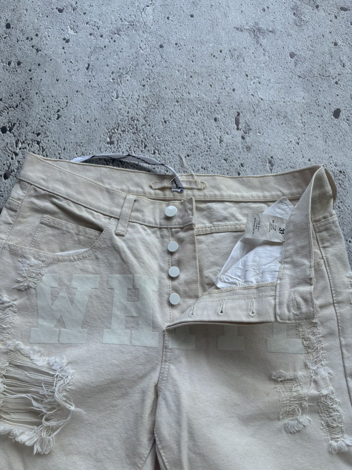 Off-White Off-White Distressed Jeans Size US 31 - 8 Thumbnail