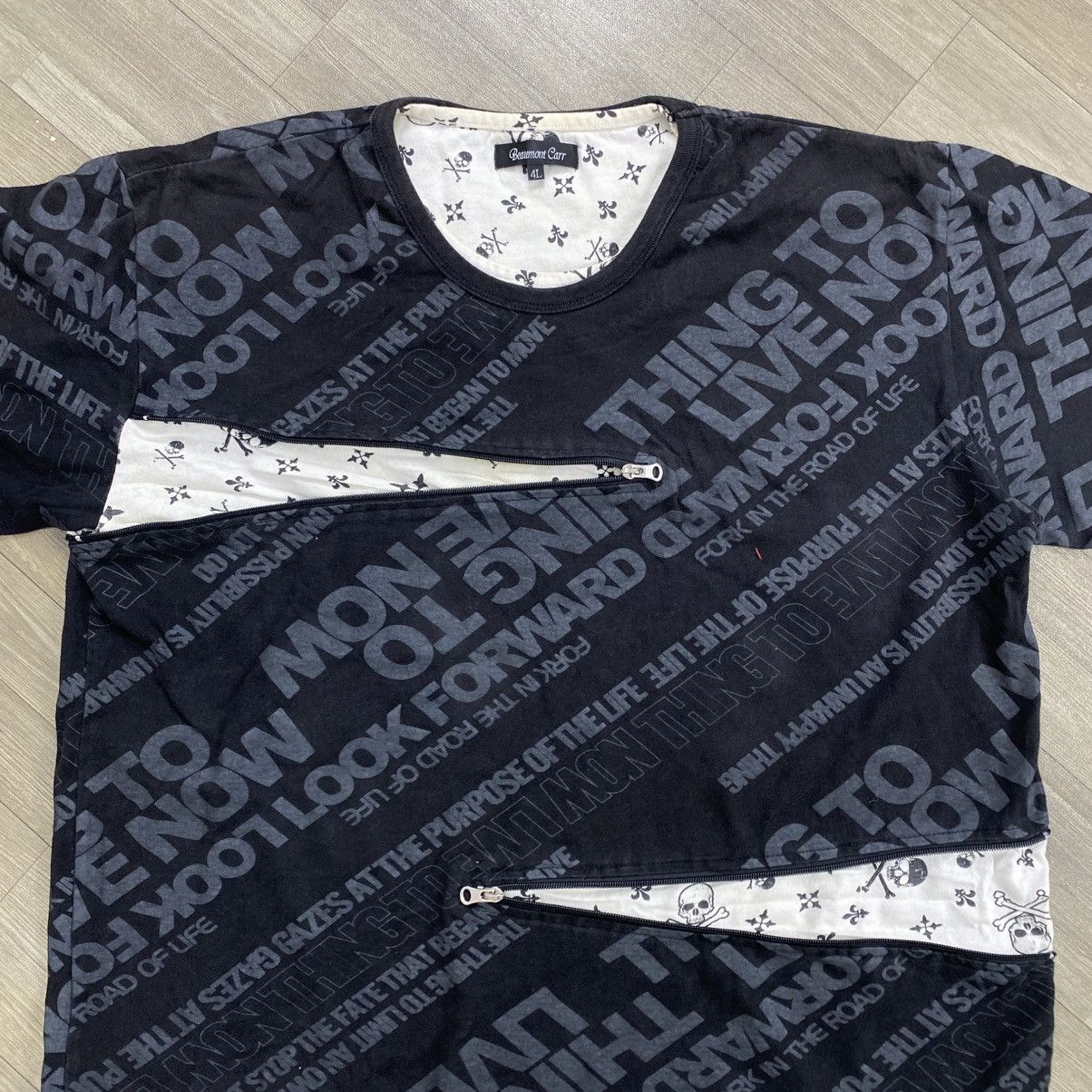 Beauty Beast 🔥Sick Beaumont Carr Poem Multizipper Lgb Style Grunge Tee Size US XL / EU 56 / 4 - 3 Thumbnail