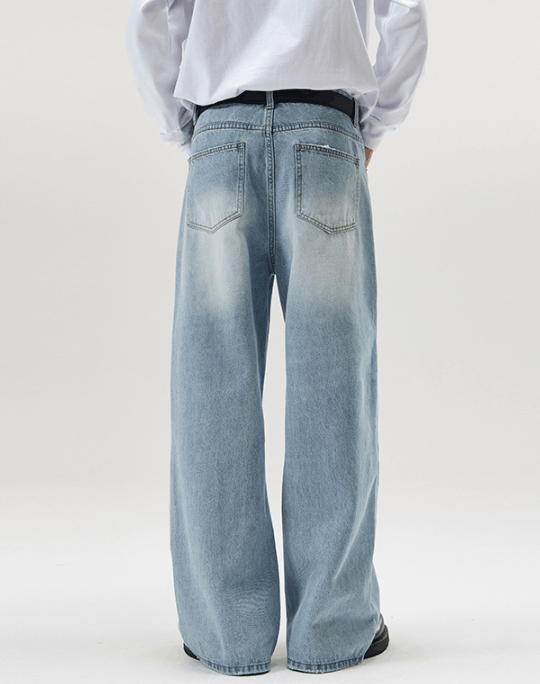 Japanese Brand × Jean Street retro loose oversize straight wide-leg jeans Size US 32 / EU 48 - 4 Thumbnail