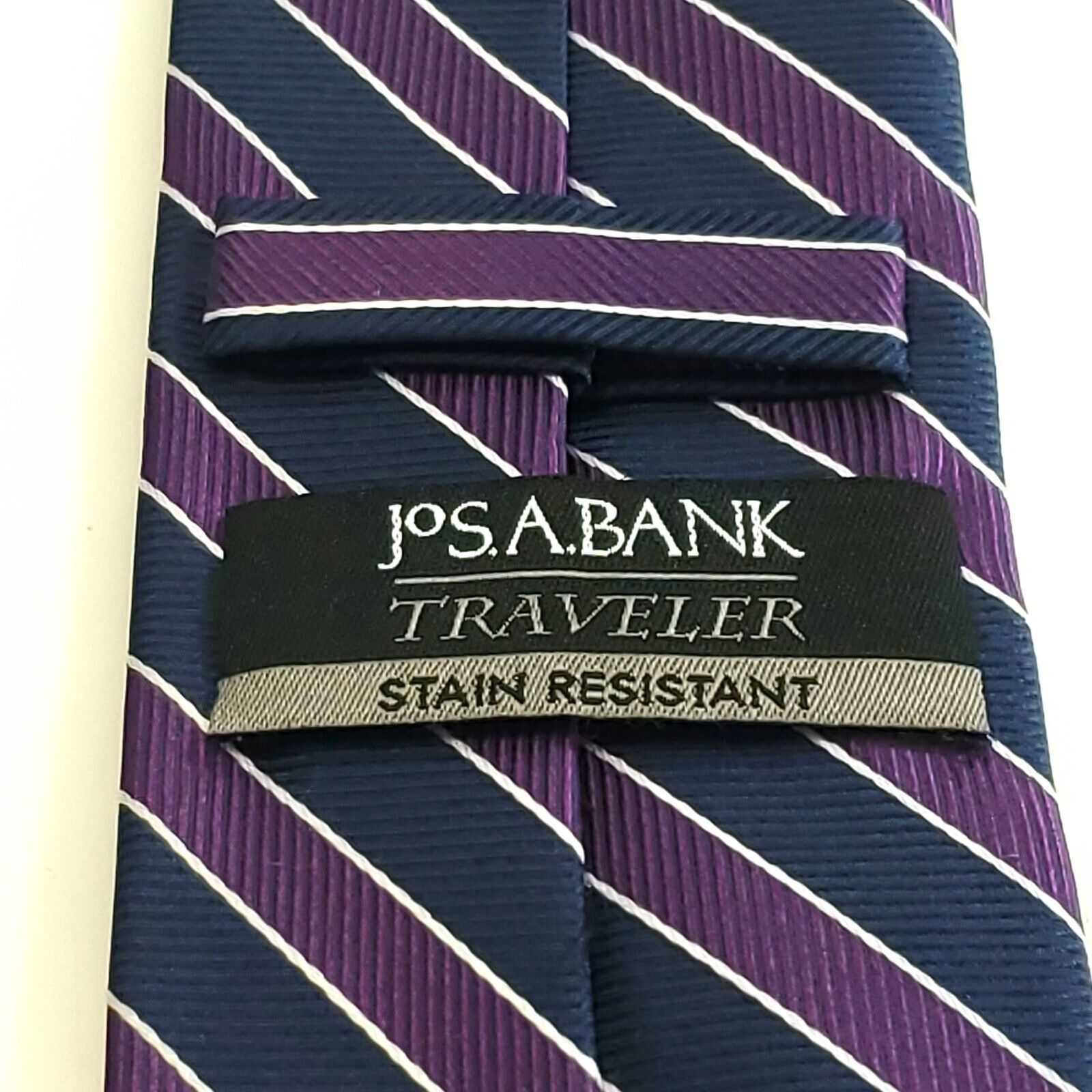 Jos. A. Bank Jos A Bank Traveler Stain Resistant Silk Tie Blue Purple Str Size ONE SIZE - 3 Thumbnail