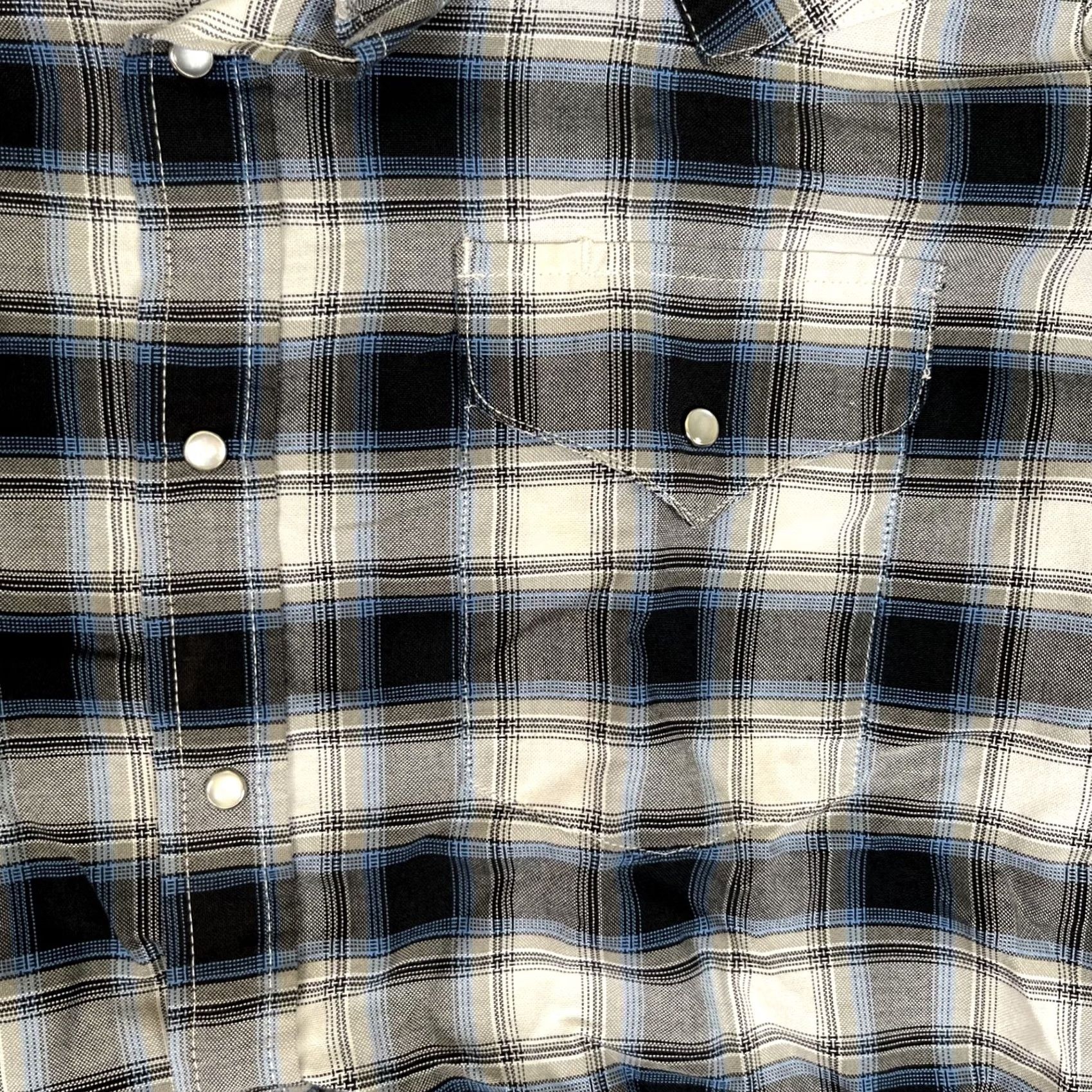 Vintage Ely Cattleman Blue Plaid Shirt Men's M Long Sleeve Western Cowboy Size US M / EU 48-50 / 2 - 2 Thumbnail