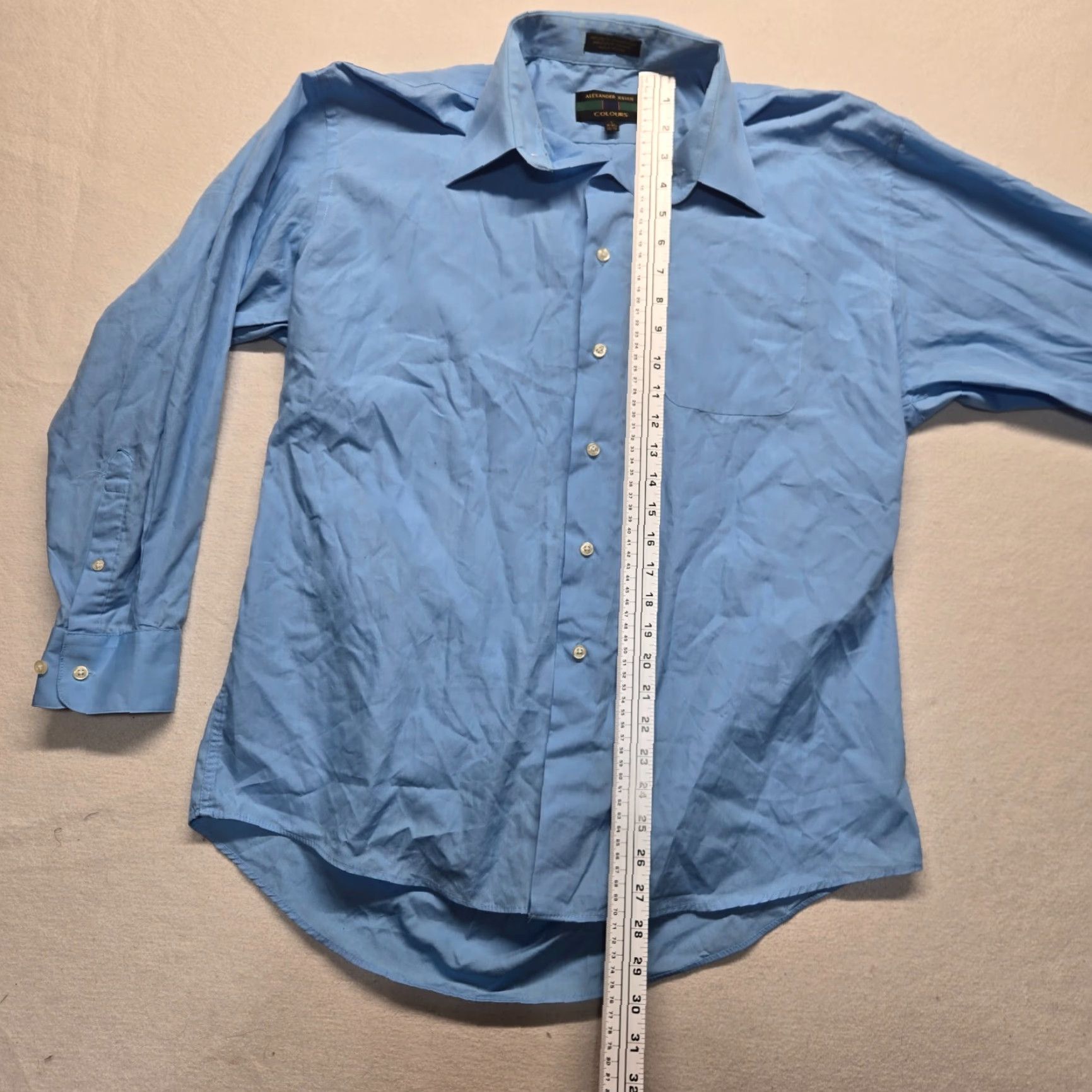 Alexander Julian Alexander Julian Button-Up Shirt Solid Blue Long Sleeve Casual Mens L Size US L / EU 52-54 / 3 - 6 Thumbnail