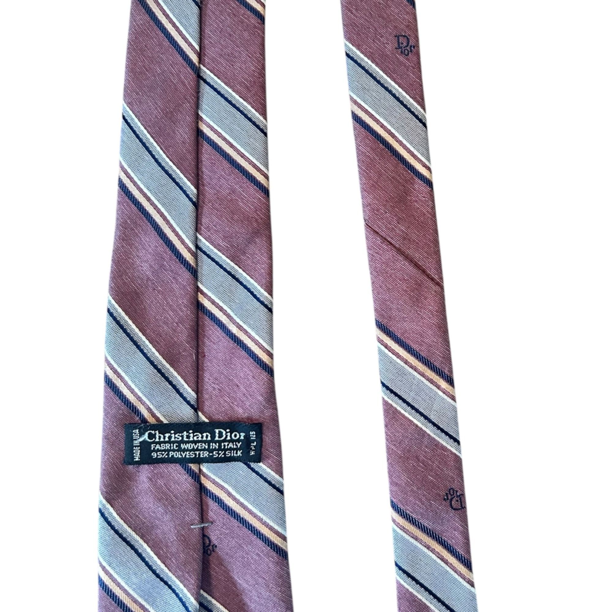 Dior Vintage Christian Dior Silk Blend Muted Classic Striped Tie Size ONE SIZE - 3 Thumbnail