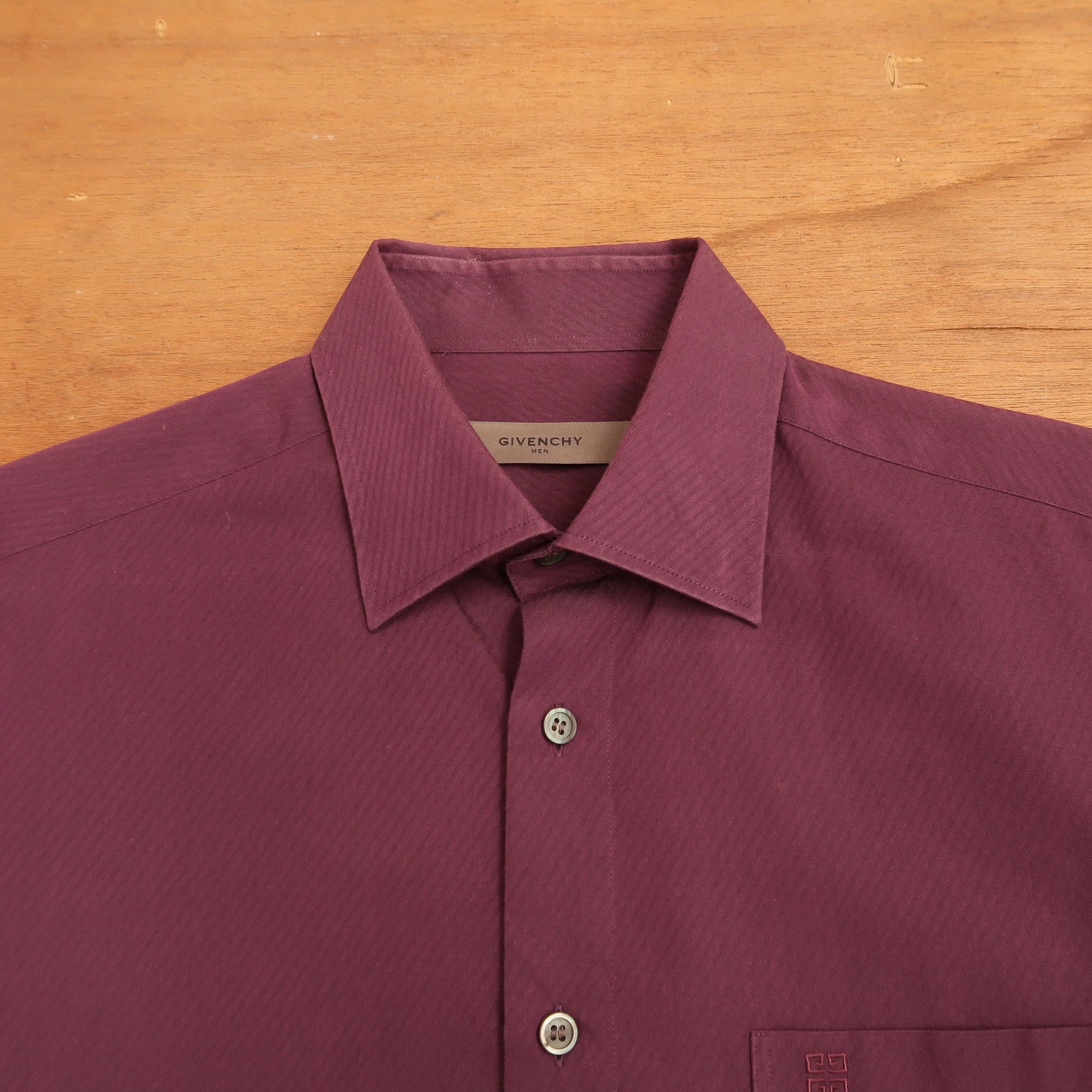 Givenchy Vintage Luxury Givenchy Men Embroidered Logo Purple Shirt Size US L / EU 52-54 / 3 - 4 Thumbnail