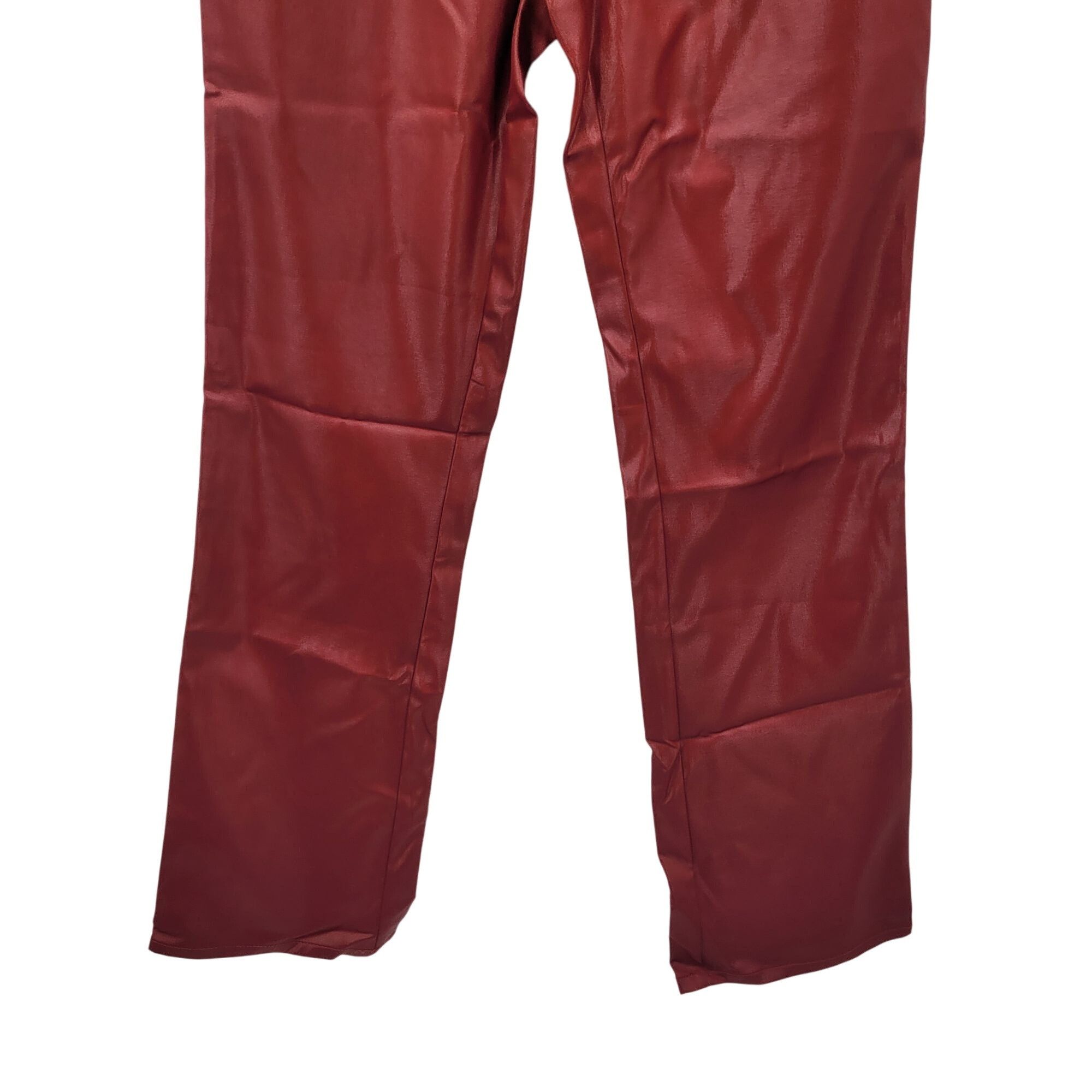 Vintage Vtg Z. Cavaricci Womens Red Waxed Denim Stretch Pants Sz 7 C Size 29" - 6 Thumbnail