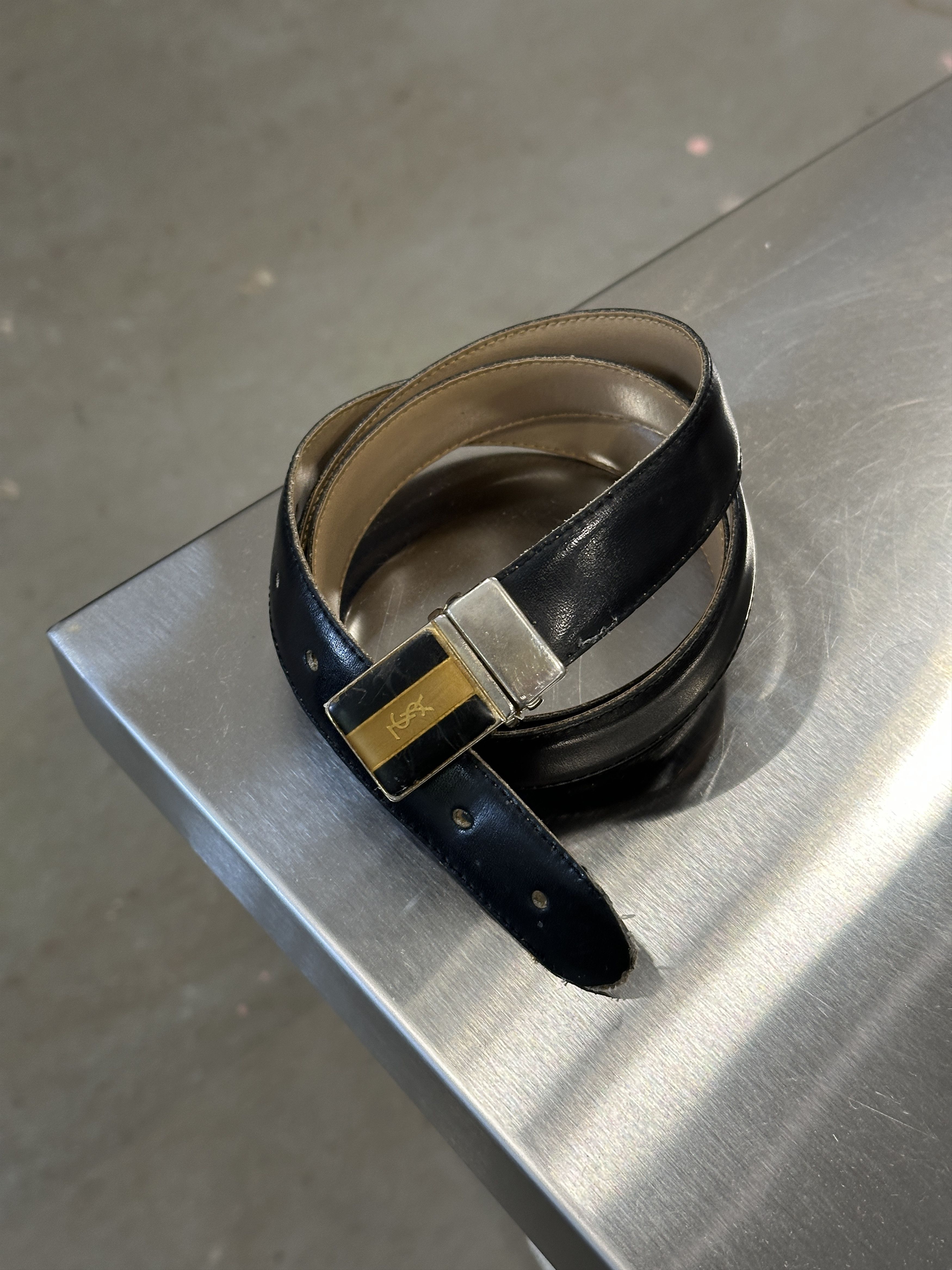 Vintage Vintage Yves Saint Laurent YSL Leather Belt Size ONE SIZE - 2 Thumbnail