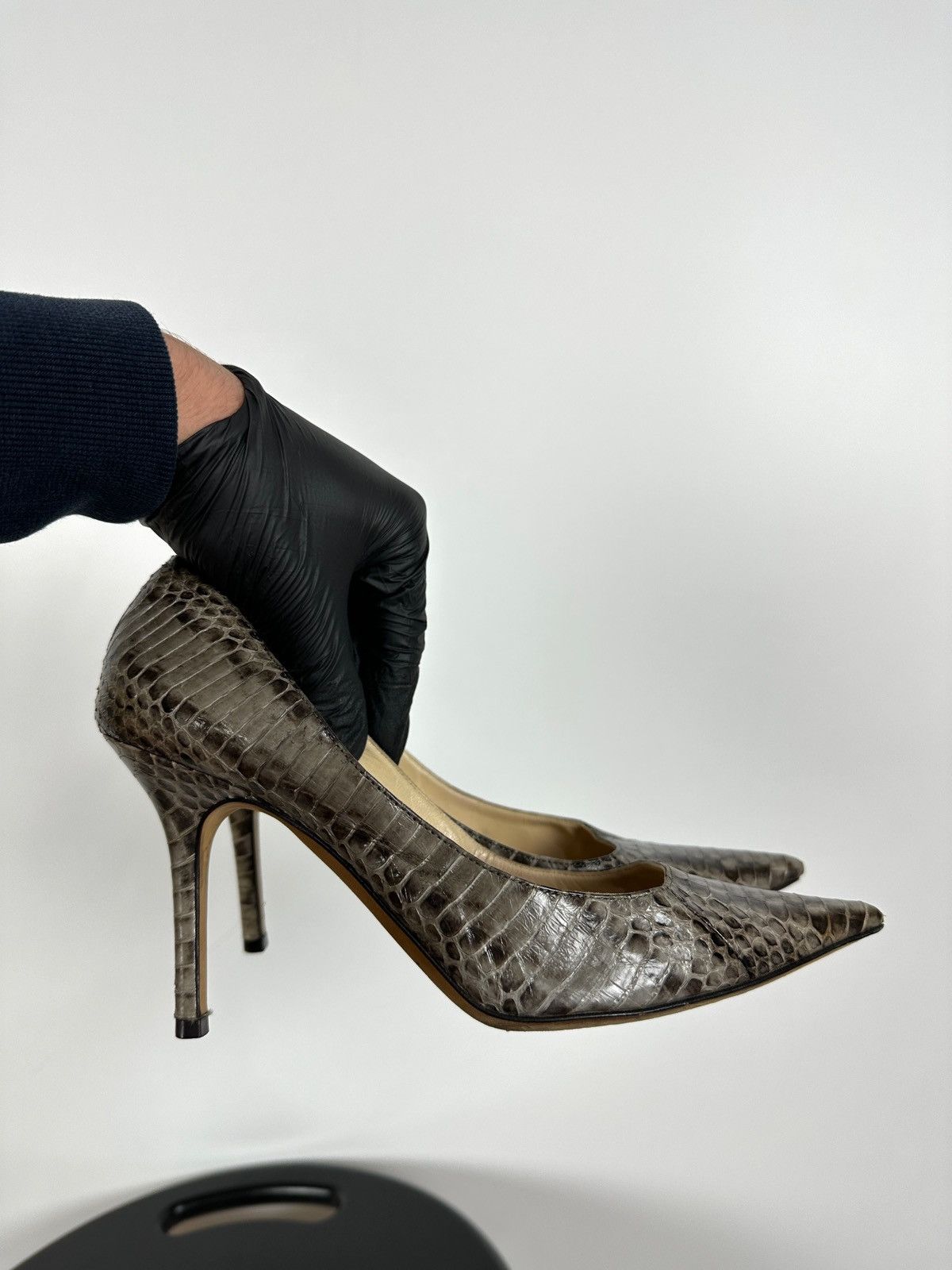 Jimmy Choo Jimmy Choo Pumps Croc Embossed Heels Pointed Toe Size 36 1/2 Size US 6.5 / IT 36.5 - 11 Thumbnail