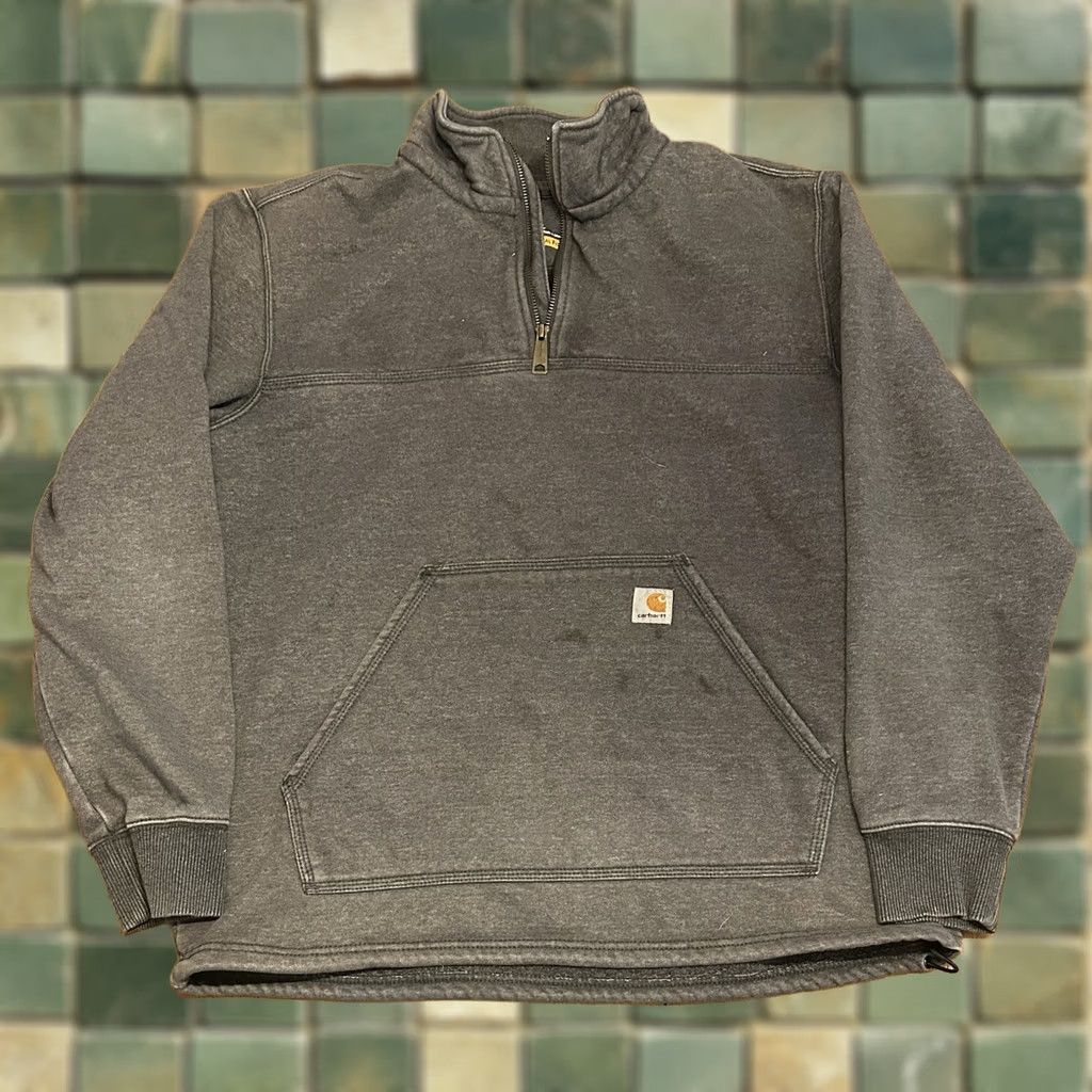 Carhartt Carhartt Sweatshirt Gray Large Anorak 1/4 Zip Original Fit Mens Pullover Cotton Blend Fleece Size US L / EU 52-54 / 3 - 1 Thumbnail