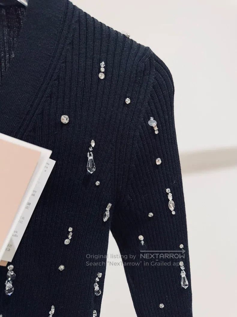 Miu Miu Miu Miu 38 Spring and summer diamond cardigan Size M / US 6-8 / IT 42-44 - 2 Thumbnail
