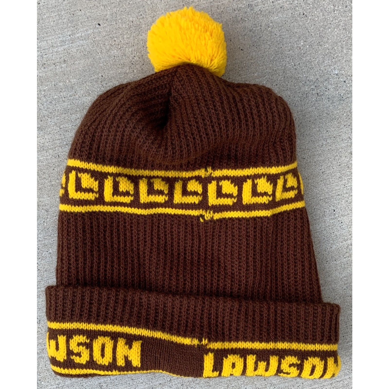 Logo 7 VINTAGE Lawson Beanie Pom Pom Hat Knit Logo Spellout 70s 80s 1970s 1980s Size ONE SIZE - 7 Thumbnail