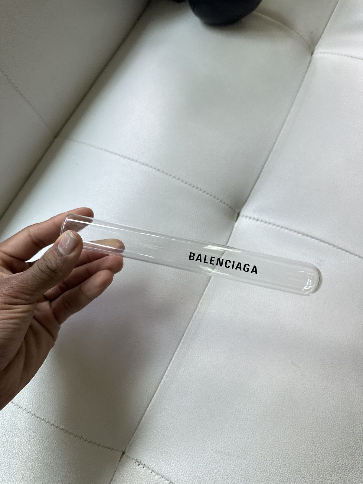 Balenciaga Logo clear glass vile specialty item. Size ONE SIZE - 2 Thumbnail