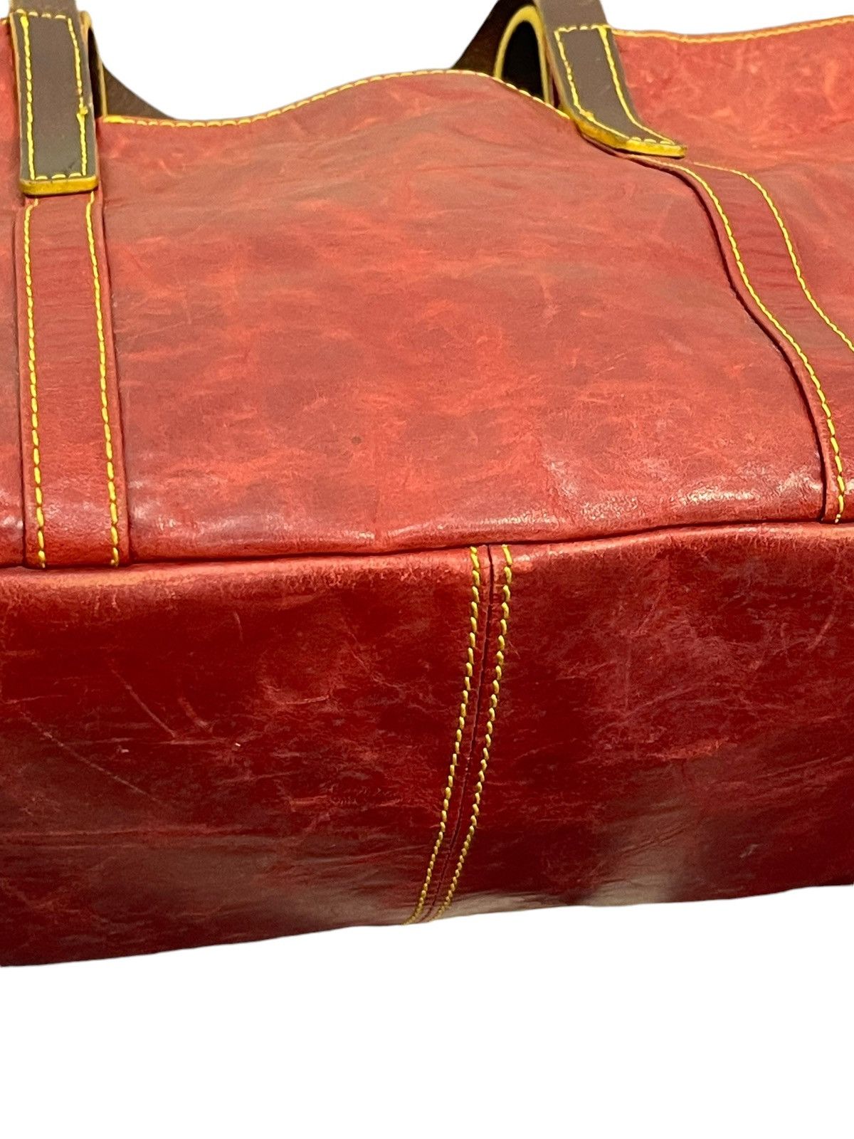 Genuine Leather Full Leather Pelle Borsa Burgundy Tote Bag 1🟩0 Size ONE SIZE - 15 Thumbnail