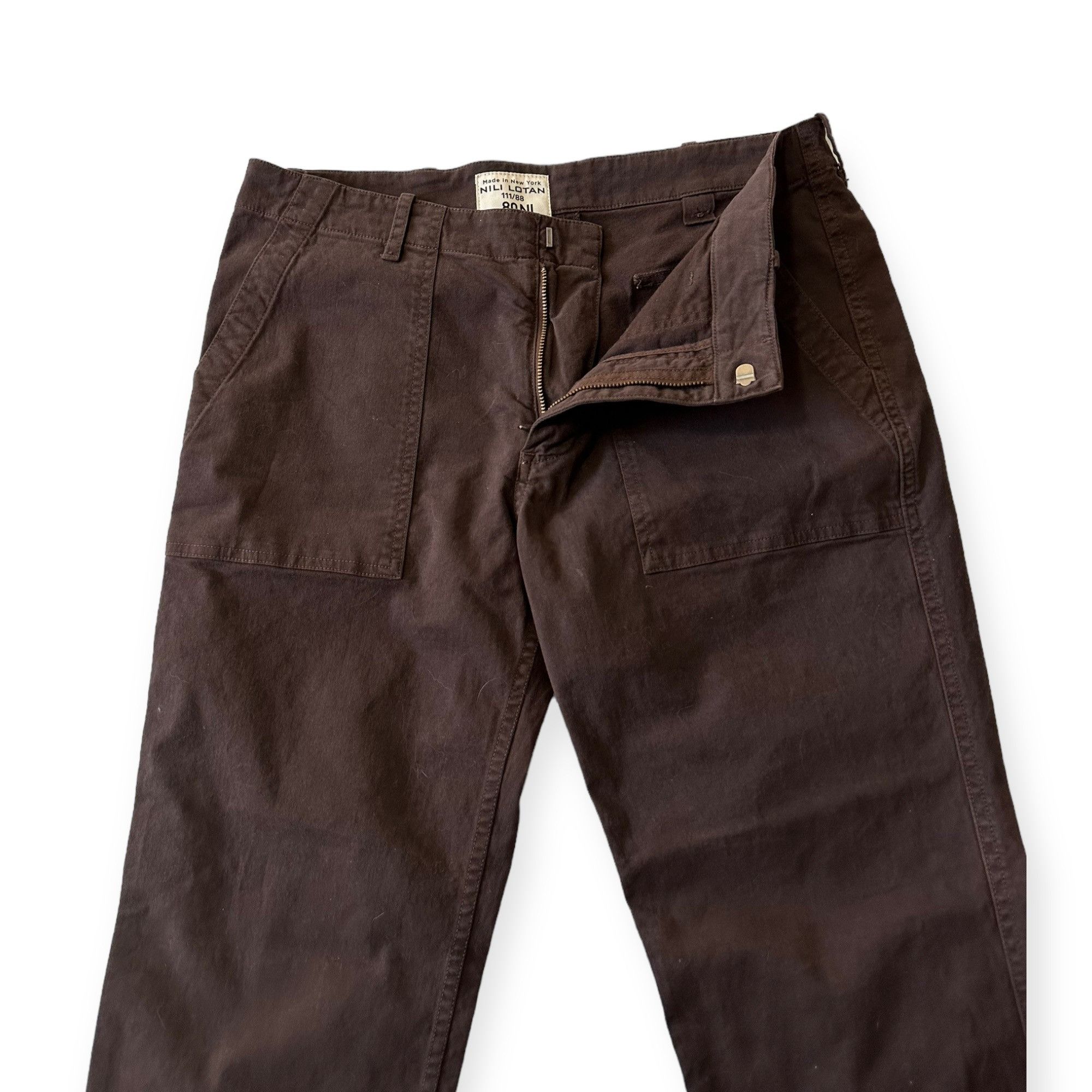 Nili Lotan Nili Lotan Jenna Cropped Raw-Edge Pants, Size 6, Brown Espre Size 28" / US 6 / IT 42 - 7 Thumbnail