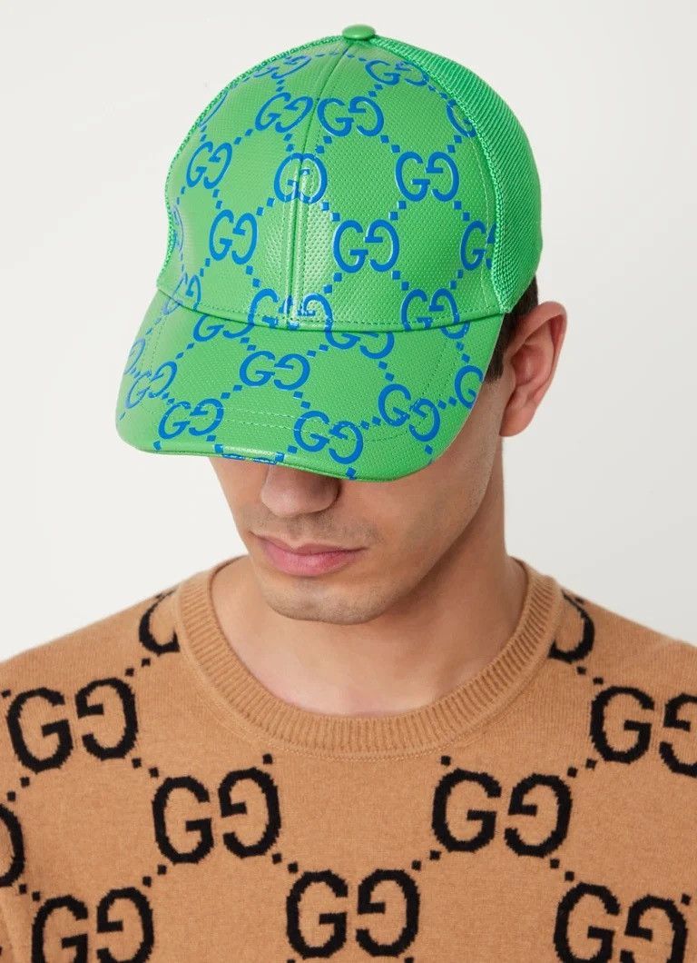 Gucci Gucci GG Monogram Green/Blue Baseball Hat - Large Size ONE SIZE - 6 Thumbnail
