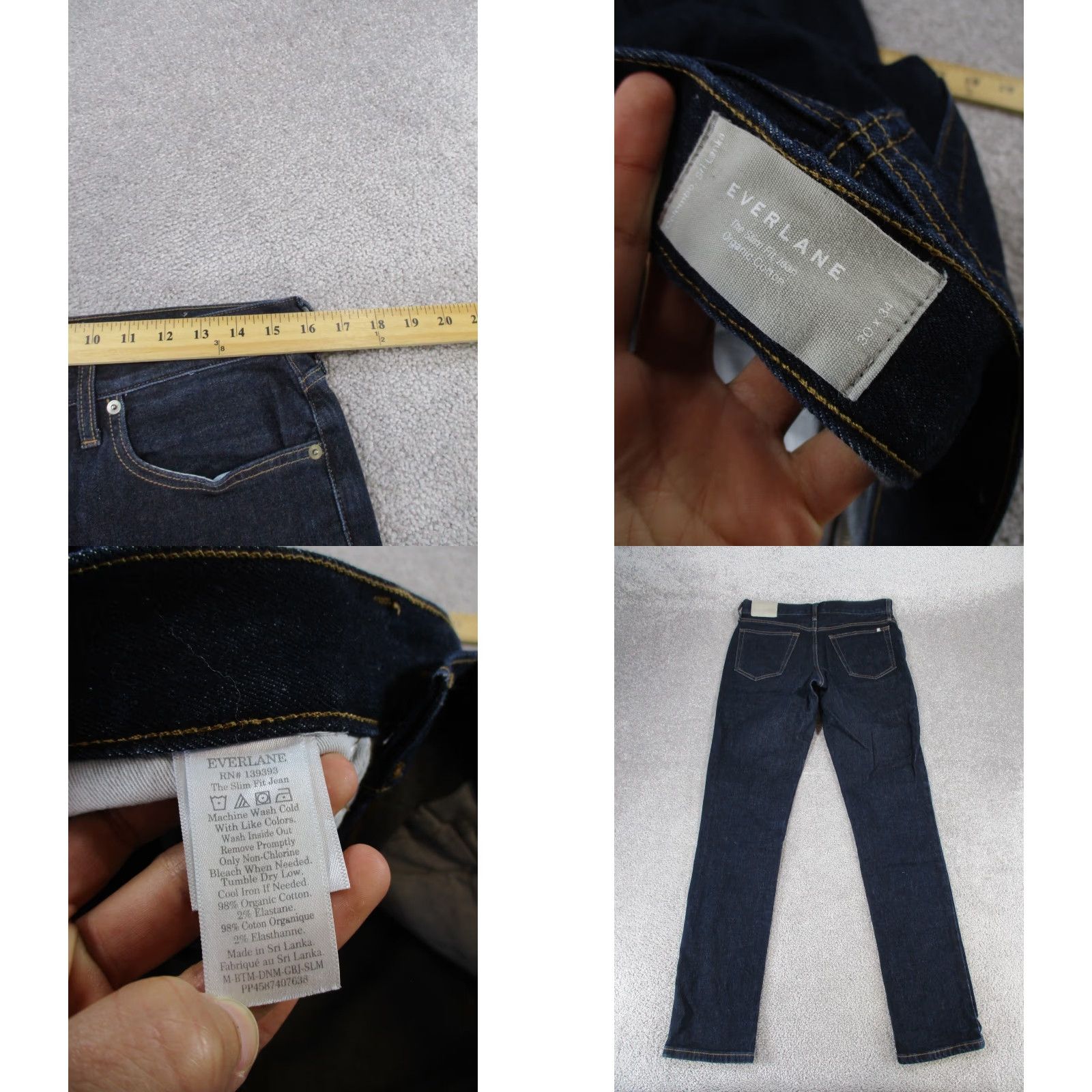Everlane Everlane Jeans Mens 30 Dark Wash Denim Slim Fit 30X33 Blue Jeans Slim 30 Regular Mens 90s? Size US 30 / EU 46 - 8 Thumbnail