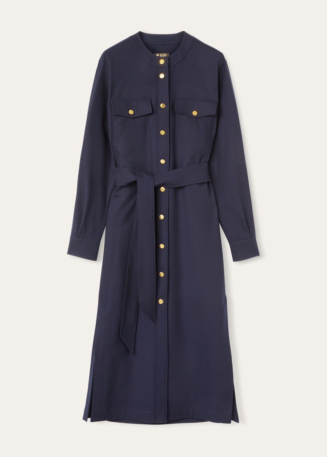 Loro Piana o1srvl11e0825 FAO4078 Noa Roundneck Shirt Dress in Blue Size S / US 4 / IT 40 - 1 Thumbnail