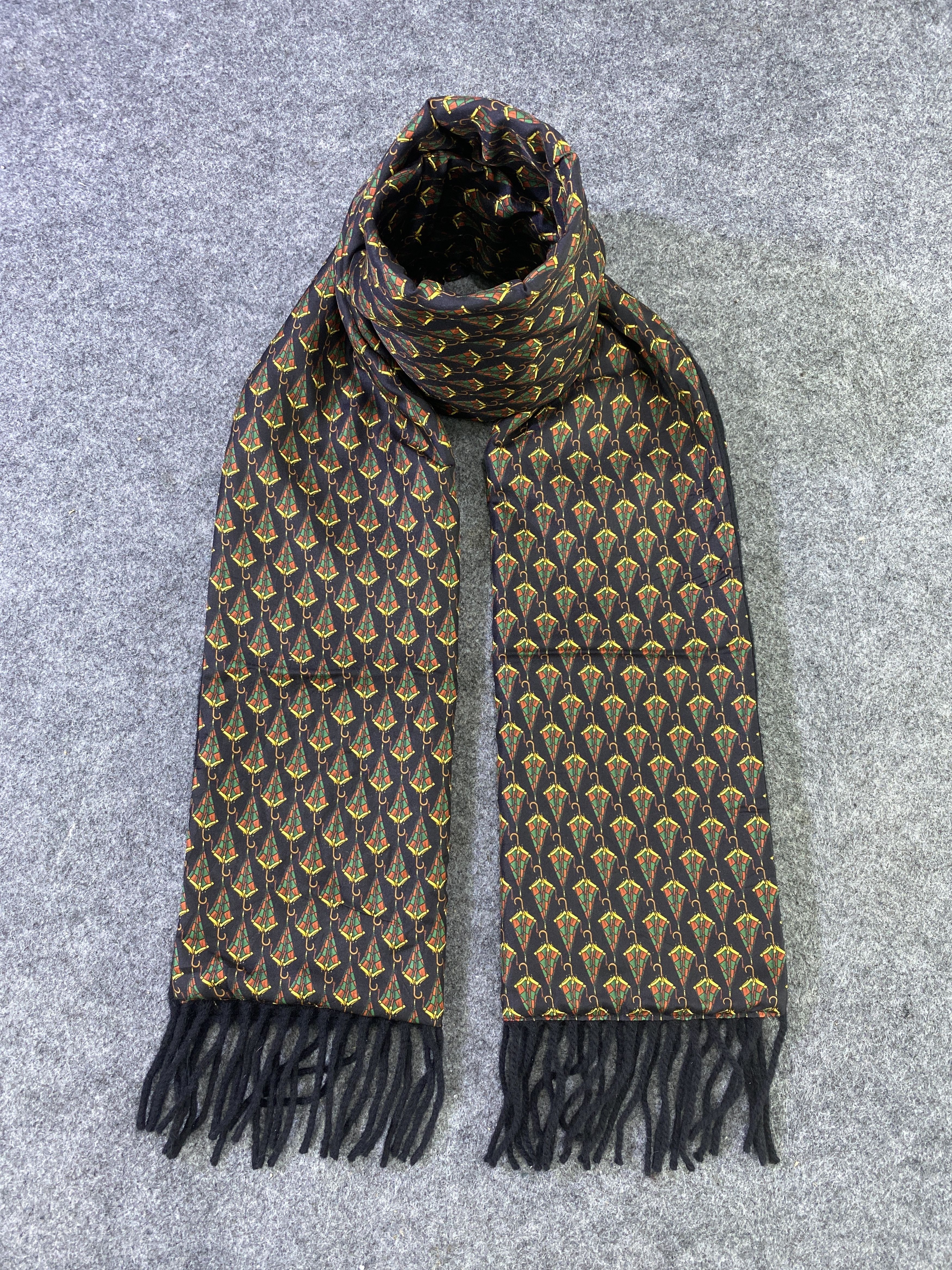 Designer Umbrella Design Silk & Wool Scarf / Muffler / Neckwear -T978 Size ONE SIZE - 1 Thumbnail