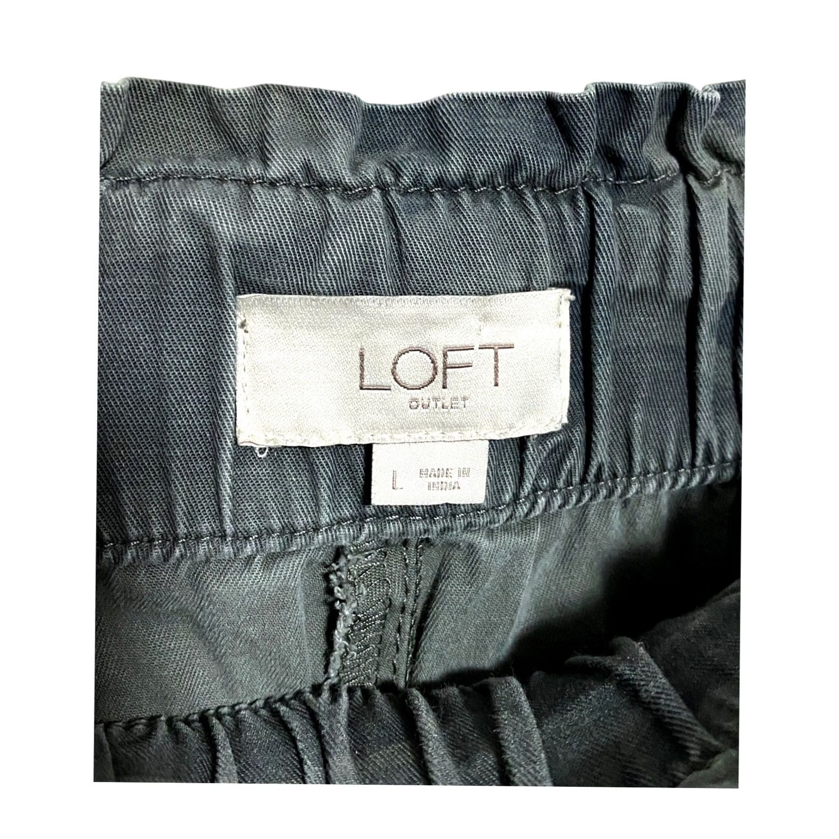 Loft Loft Camouflage High Rise Joggers Green Pull On Drawstring Womens L Size 36" / US 14 / IT 50 - 7 Thumbnail