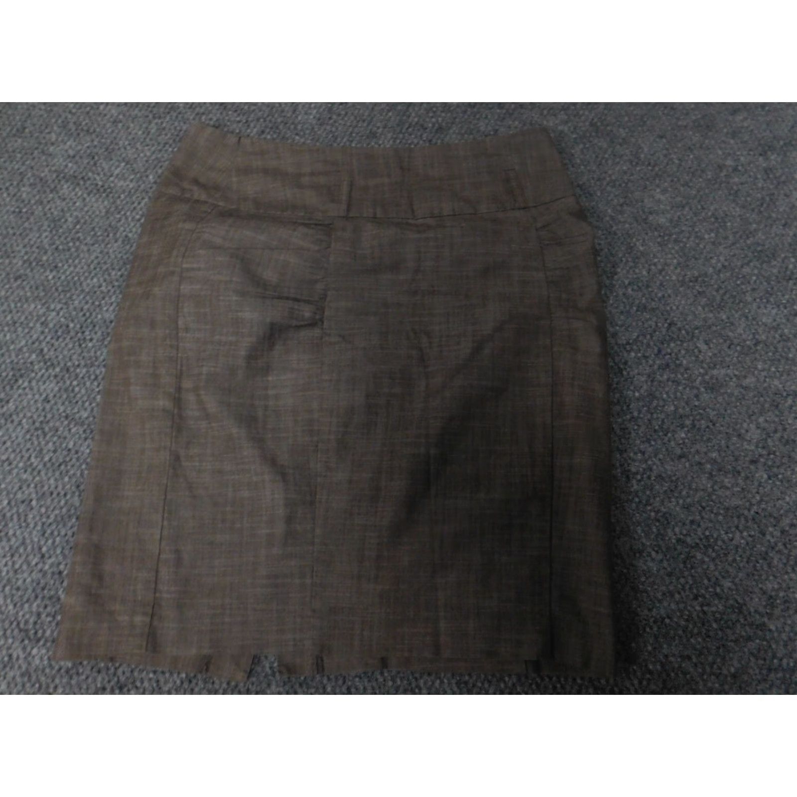 Vintage IZ Byer Womens Skirt A-Line Knee Length Brown Zip 13 Cotton Knit Lined Casual Modern Size 34" / US 12 / IT 48 - 2 Thumbnail