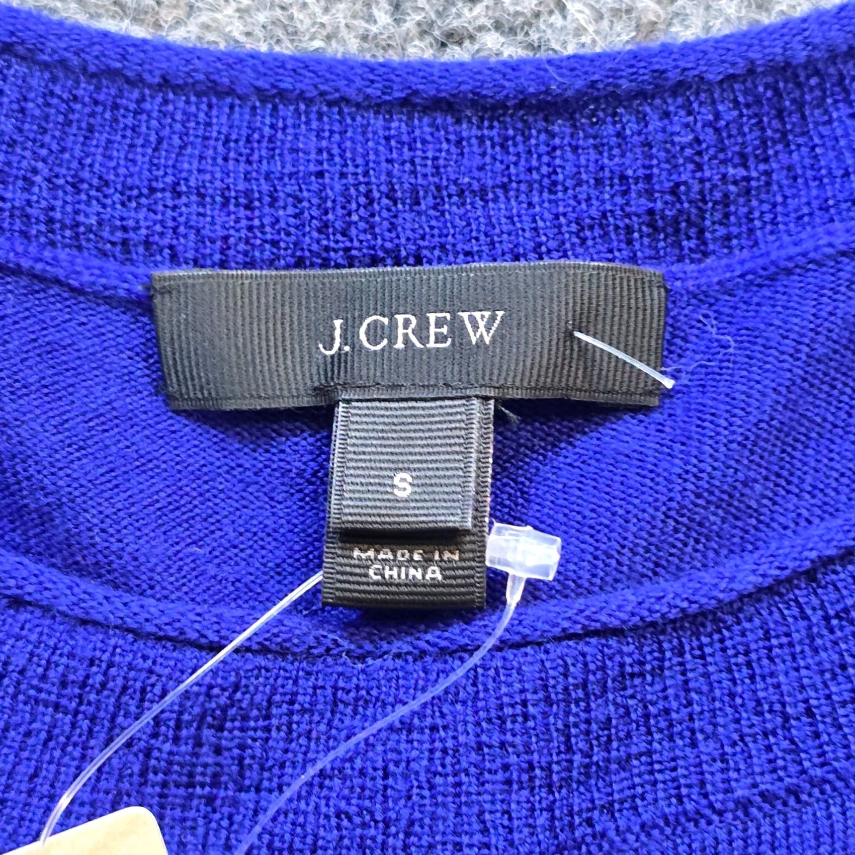J.Crew J.CREW Sweater Womens S Blue Merino Wool Embroidered Round Neck Stretch Casual Capsule Pullover Size S / US 4 / IT 40 - 5 Thumbnail