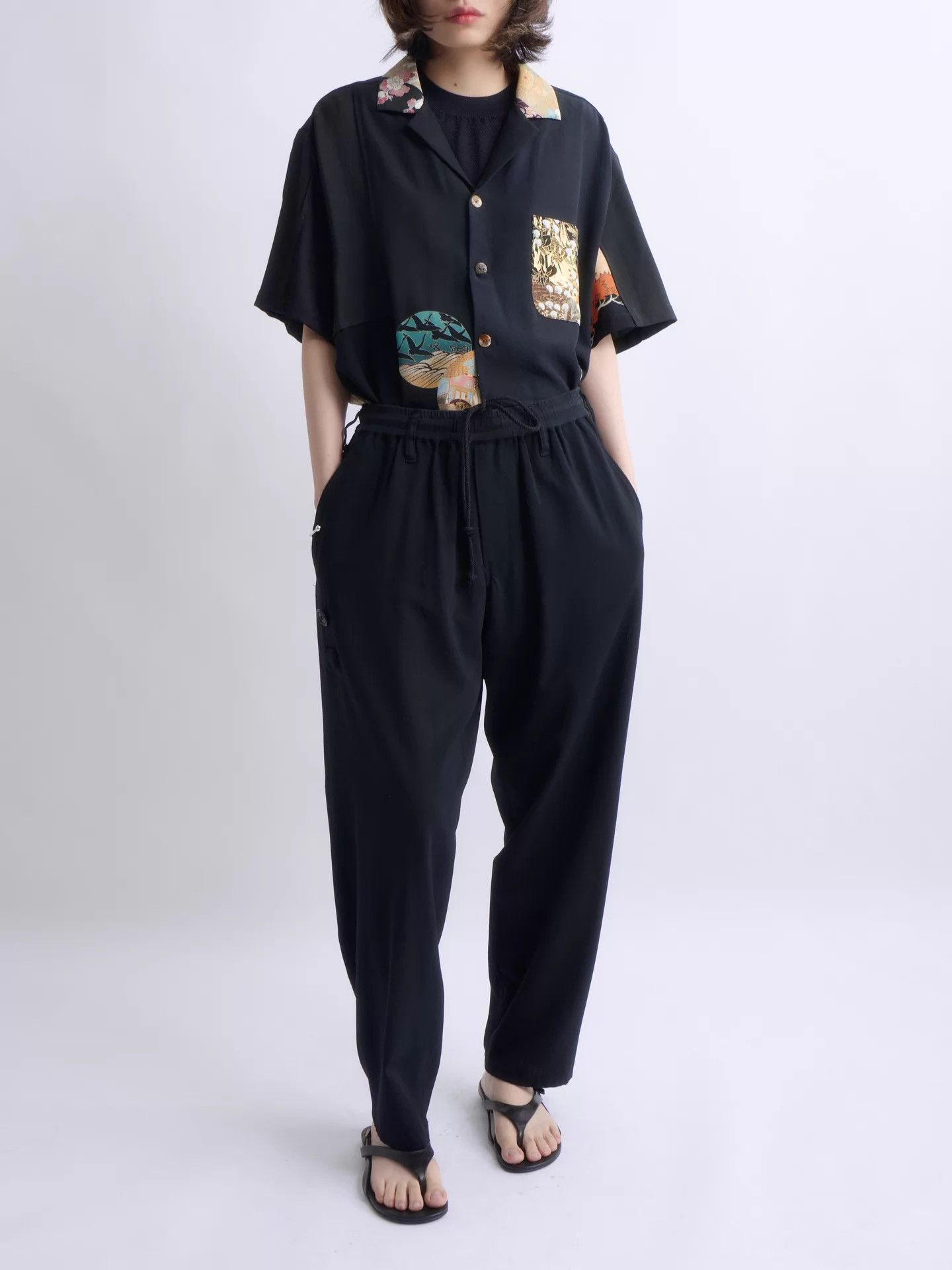 Yohji Yamamoto YOHJI YAMAMOTO Reg Elastic Waist Loose Tapered Pants Size US 29 - 4 Thumbnail