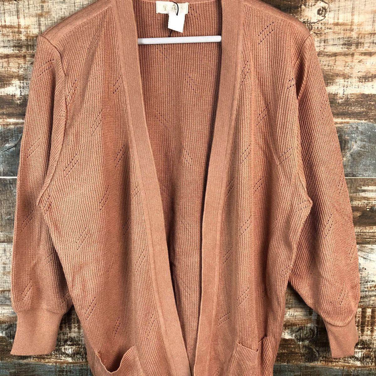 Homespun Knitwear DL Japanese Brand Orange Cardigan Knitweaer #C483 Size XL / US 12-14 / IT 48-50 - 5 Thumbnail