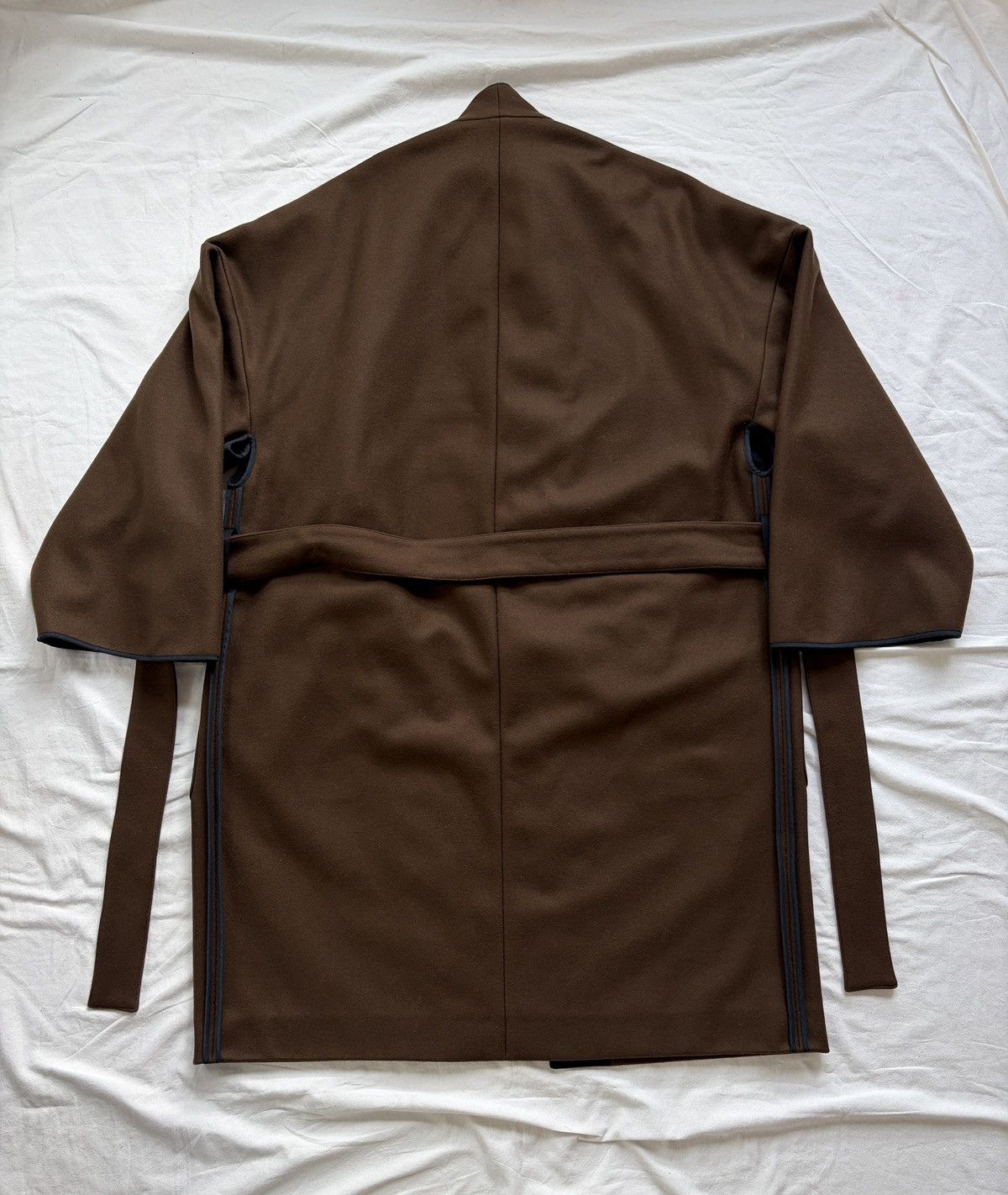 Lemaire Lemaire Wool Melton Kimono Coat Dark Brown Size US L / EU 52-54 / 3 - 7 Thumbnail