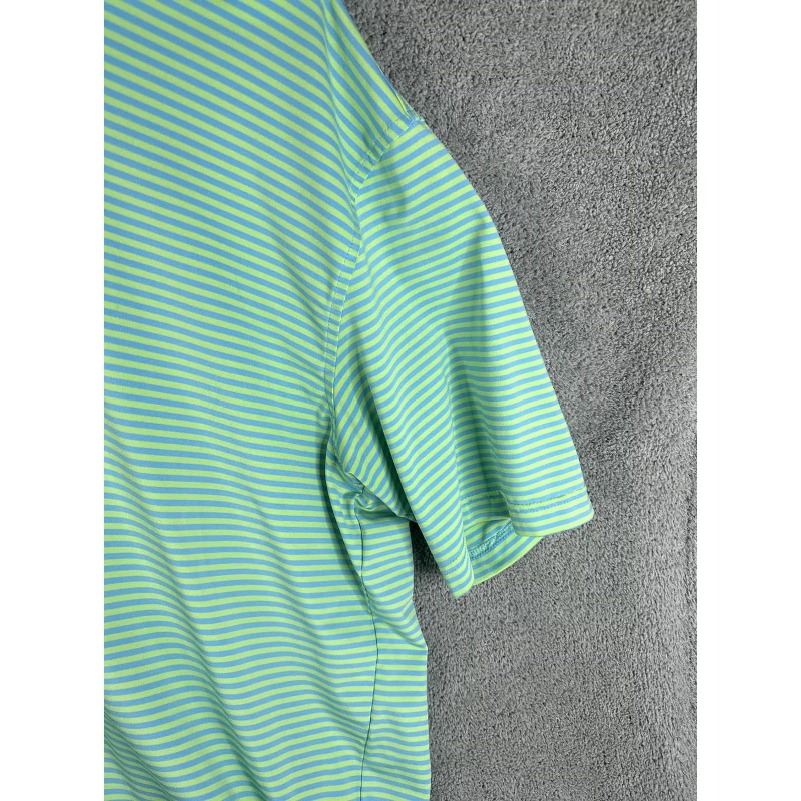 Peter Millar Peter Millar Polo Shirt Mens 2XL Green Blue Stripe Golf Performance Short Sleeve Size US XXL / EU 58 / 5 - 3 Thumbnail
