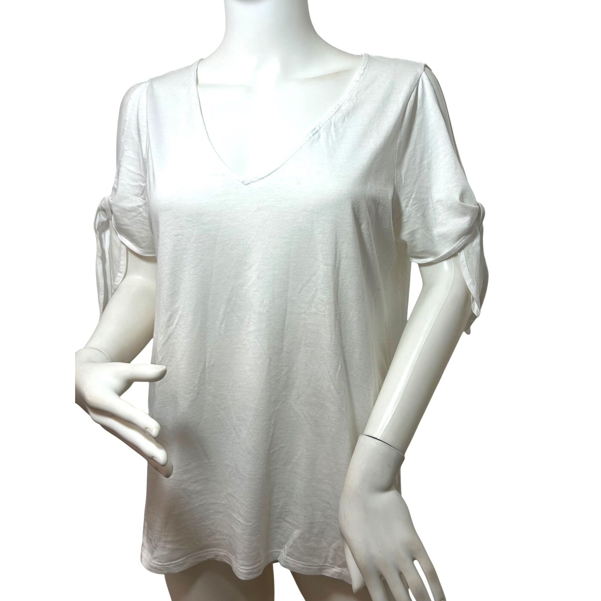 Michael Kors Michael Kors Women’s Top M White Short Sleeve Cold Shoulder Size M / US 6-8 / IT 42-44 - 1 Thumbnail