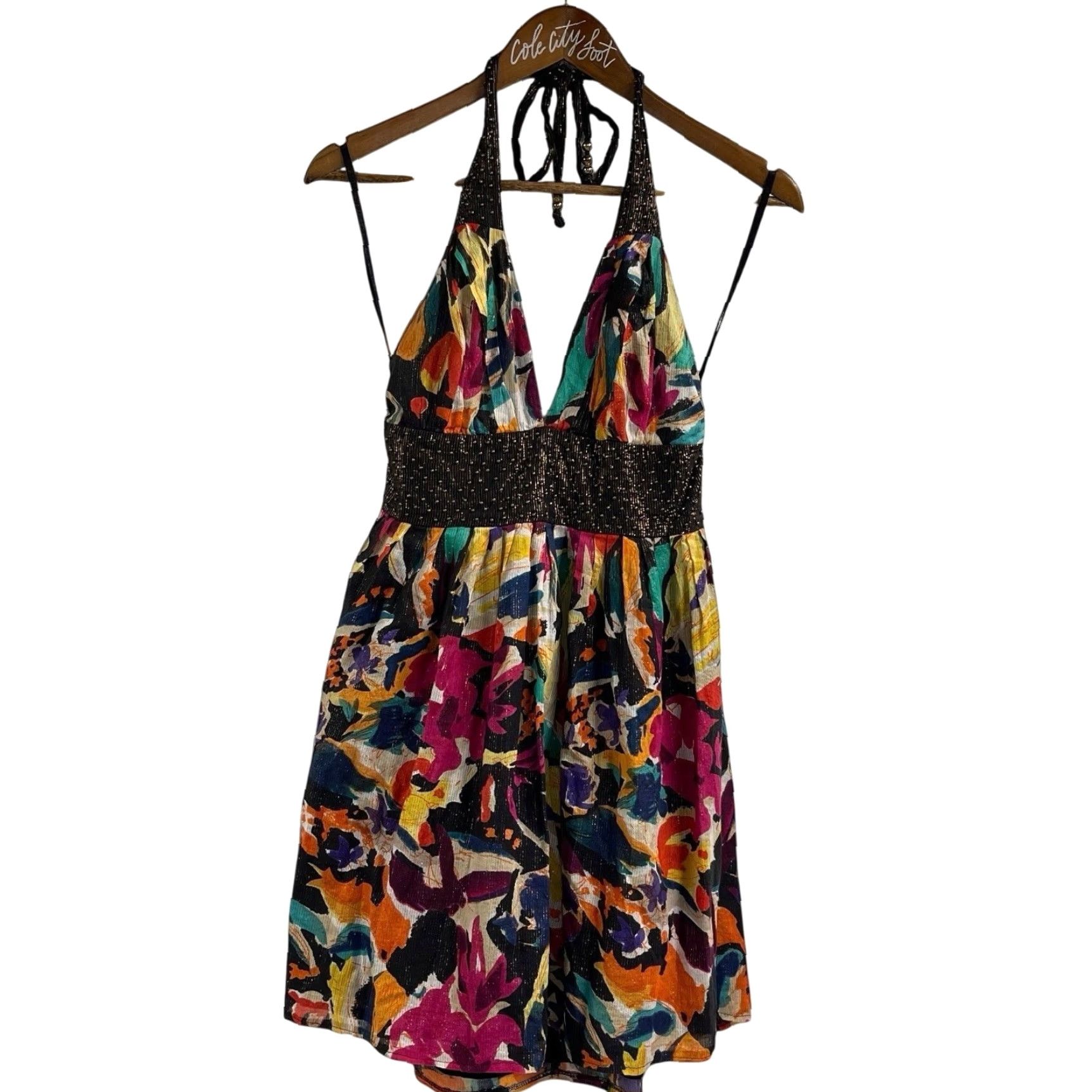 french connection beaded dress French Connection Carnival Strapless Sequins and Beaded Dress- Size 12 –  The Saved Collection main image 0