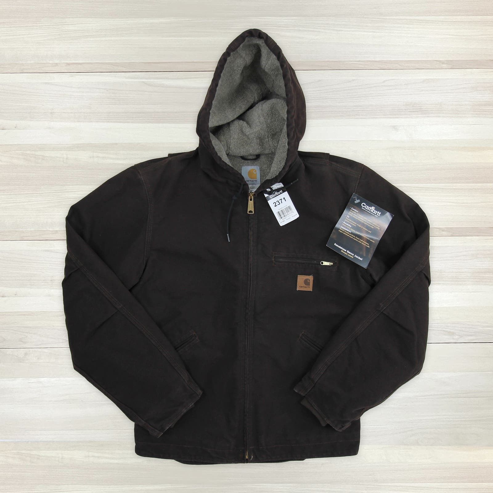 image of Carhartt J141 Dkb Sherpa Lined Sandstone Duck Jacket Nos in Brown, Men's (Size Small)