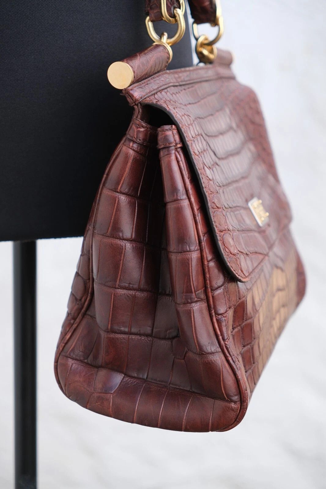 Dolce & Gabbana Mint Dolce & Gabanna Sicily Large Tote Hand Bag Croco Exotic Size ONE SIZE - 4 Thumbnail