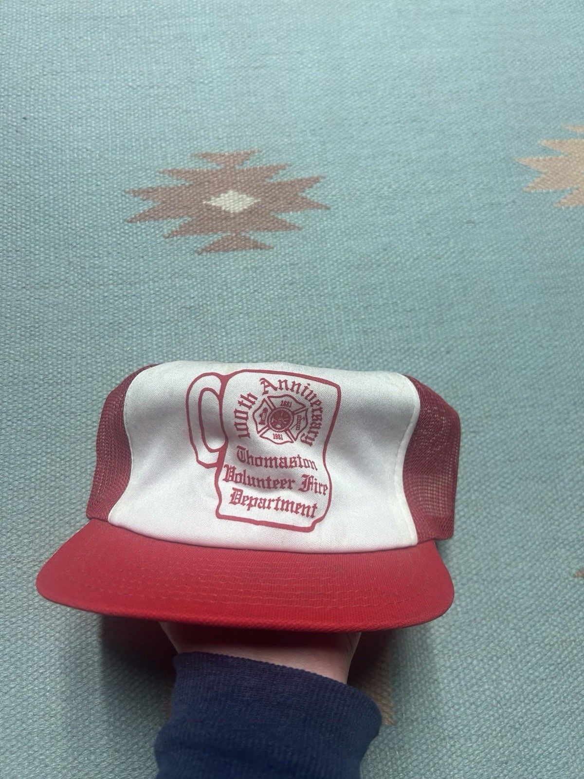 Vintage Vtg trucker hat Thomaston fire department 100th annivers USA Size ONE SIZE - 2 Thumbnail