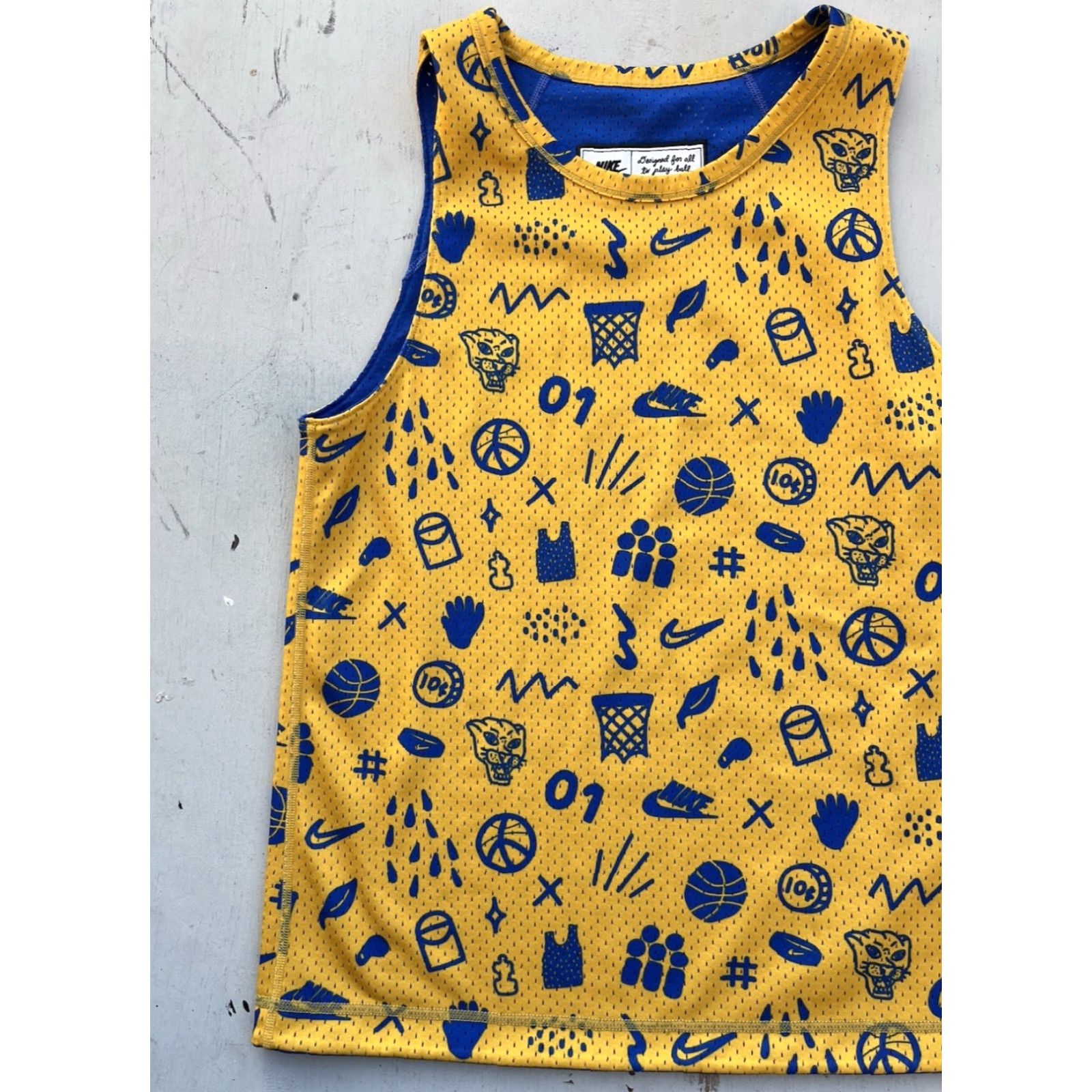 Nike Nike Tank Top Men's S Blue Yellow Swish Logo Streetwear Active Summer Reversible Size US S / EU 44-46 / 1 - 4 Thumbnail