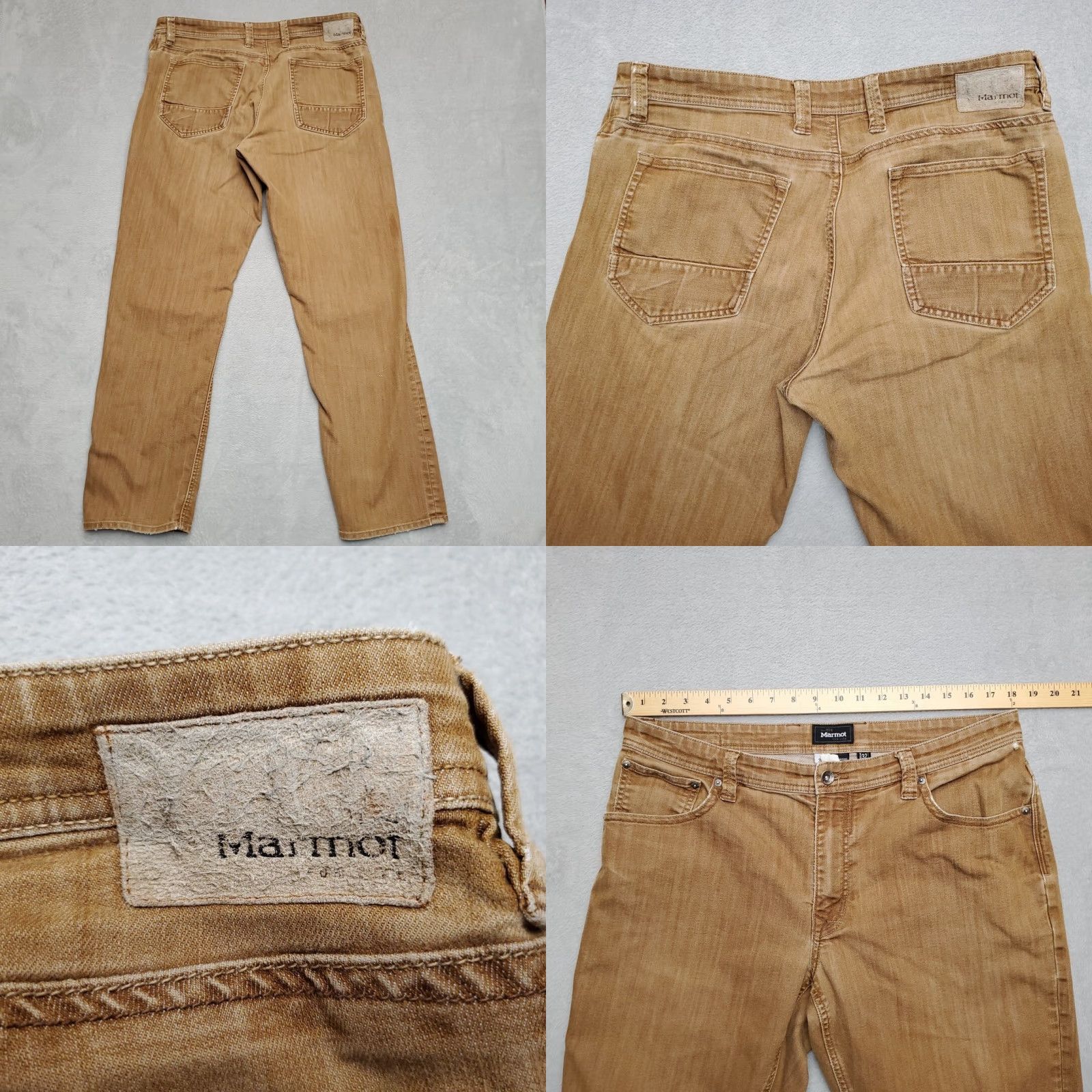 Marmot Marmot Pants Mens 36x32 Flat Front Stretch Chino Brown Casual 5-Pocket Regular Jeans Style Size US 36 / EU 52 - 8 Thumbnail