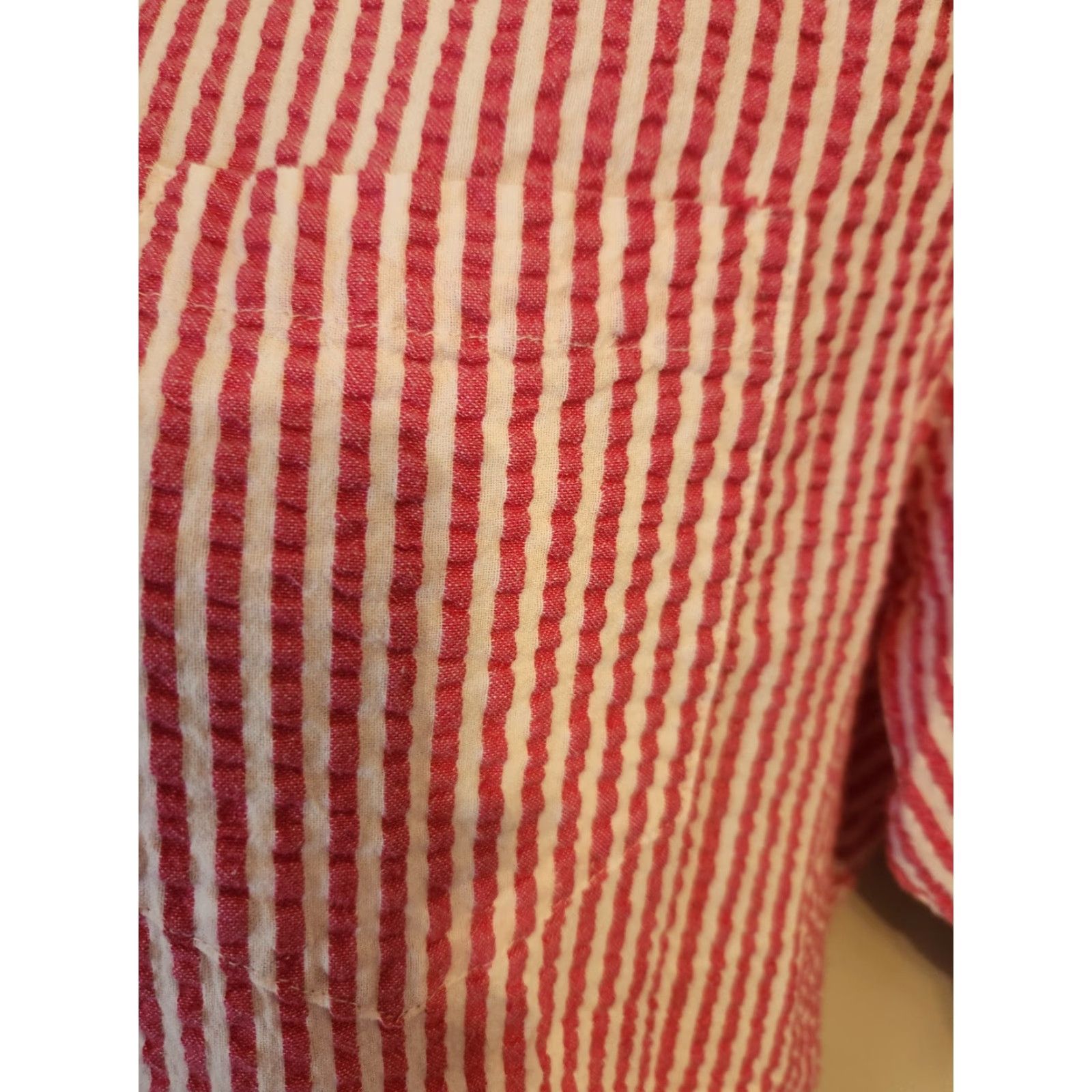 Vintage Woman Within Shirt Womens M Hot Pink Textured Stripe Short Sleeve Top Shirt Sz M Size M / US 6-8 / IT 42-44 - 4 Thumbnail