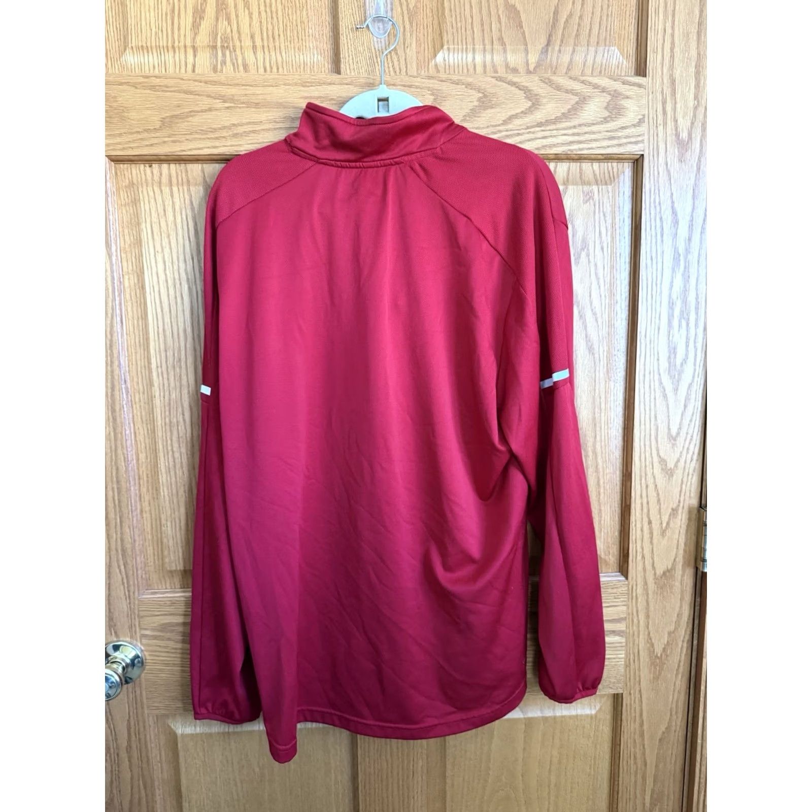 Adidas Adidas Red Three Stripe Pullover XL Zip Soccer Basketball Sport Mens Size US XL / EU 56 / 4 - 5 Thumbnail