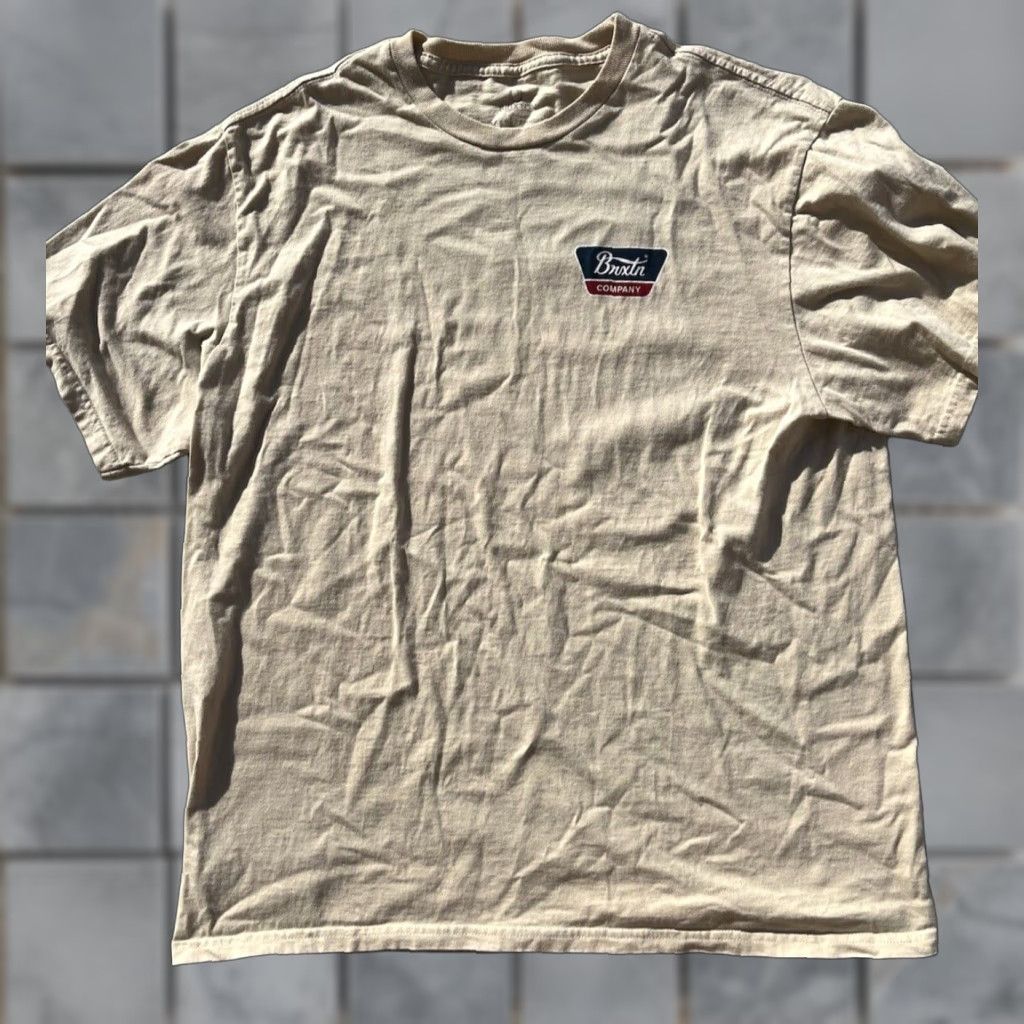 Brixton Men's Brixton T-Shirt Yellow Spell-Out XL Streetwear Logo Casual City Beach Surf Shirt Men Size US XL / EU 56 / 4 - 1 Thumbnail