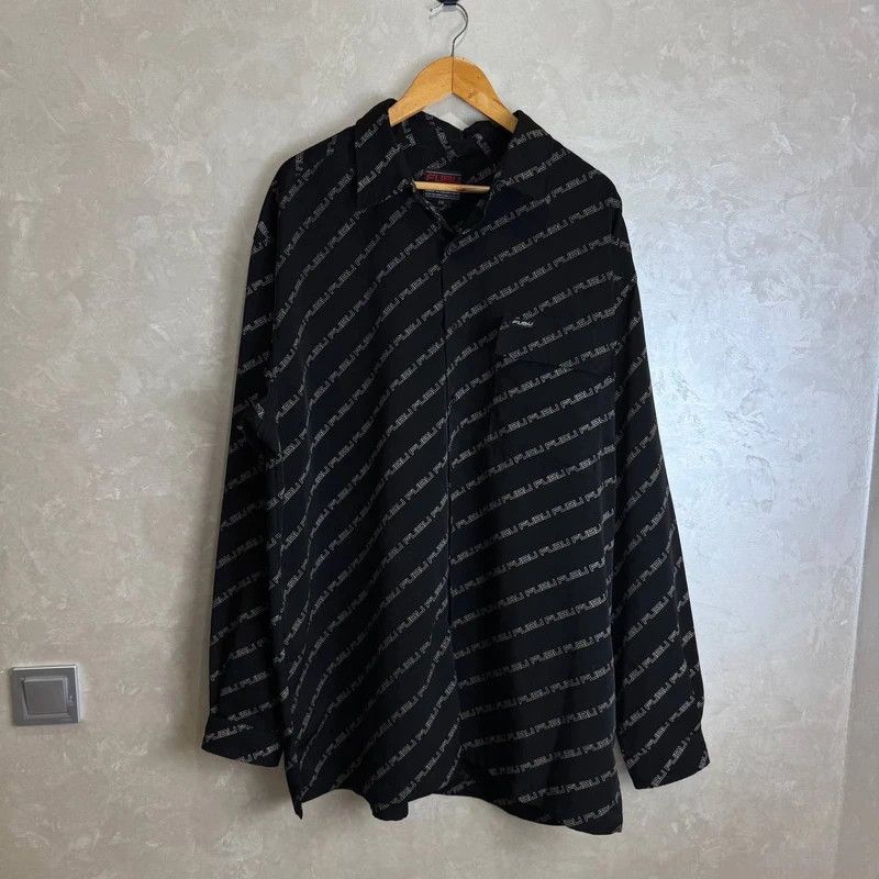 Fubu FUBU XXL Black All-Over Logo Button-Up Shirt Size US XXL / EU 58 / 5 - 1 Thumbnail