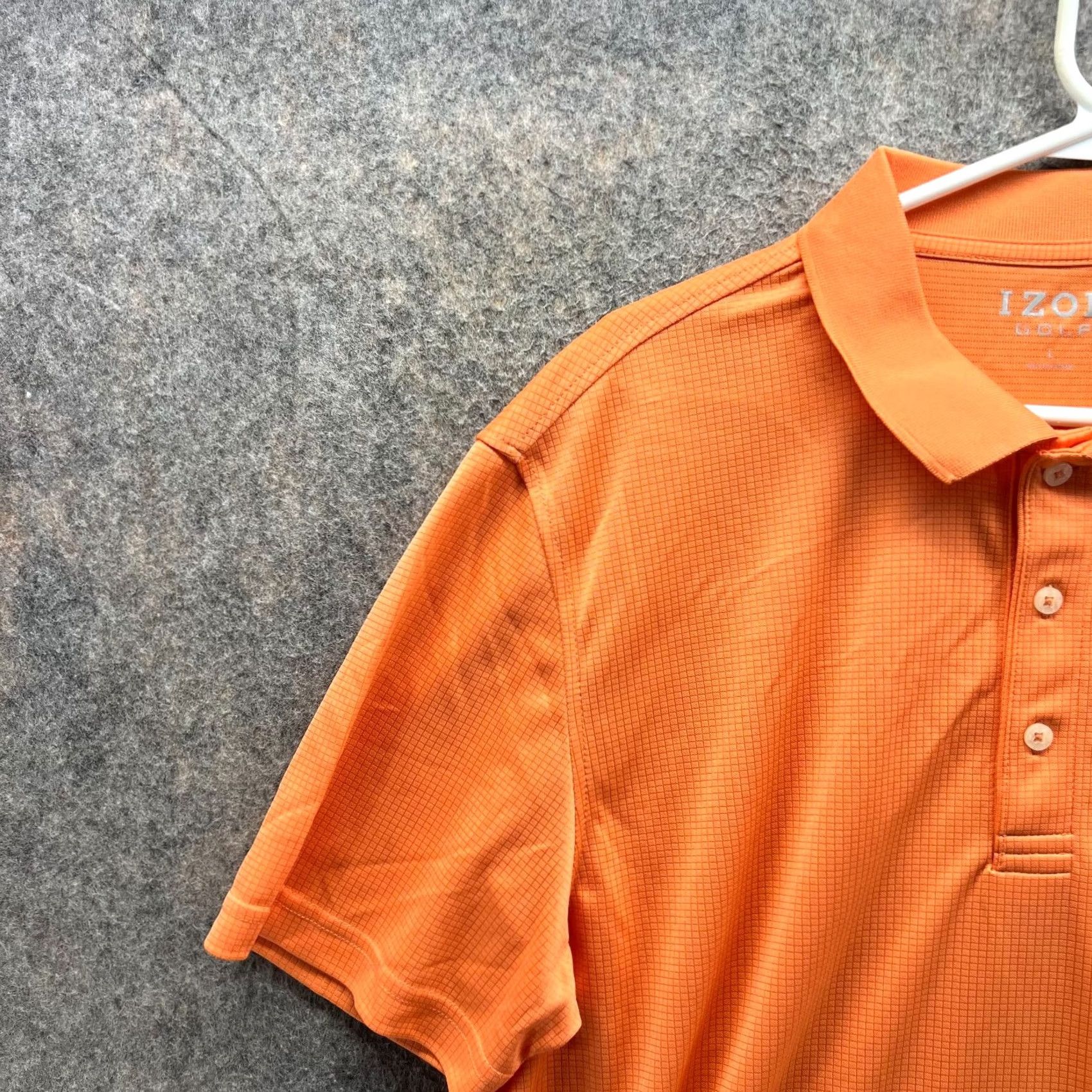 Izod IZOD Polo Shirt Men Large Orange Athletic Polyester Golf Golfer Performance Shirt Size US L / EU 52-54 / 3 - 5 Thumbnail