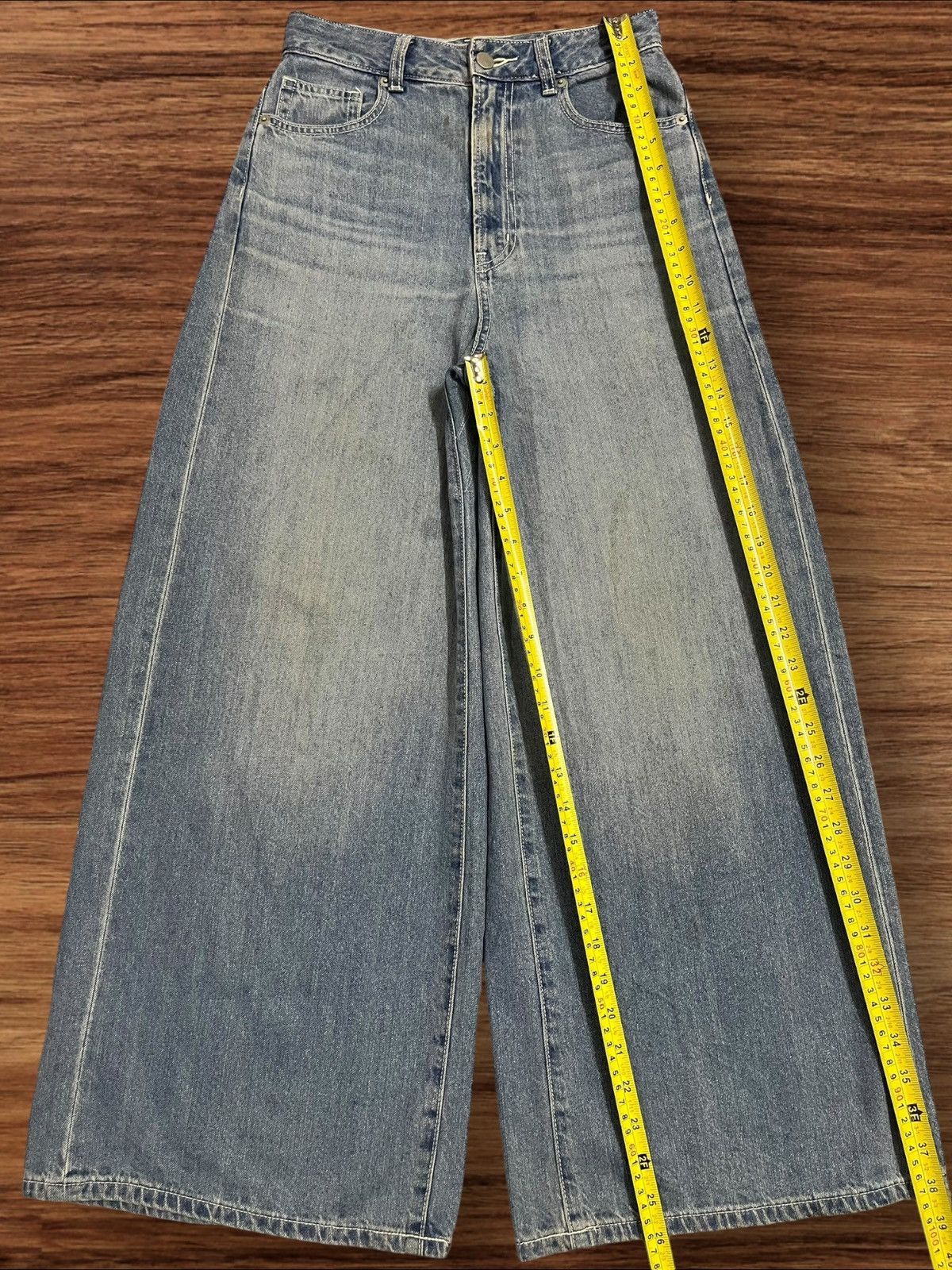 Japanese Brand Vintage Japanese Brand Blue Washed High Rise Wide Leg Jeans Size 26" / US 2 / IT 38 - 9 Thumbnail