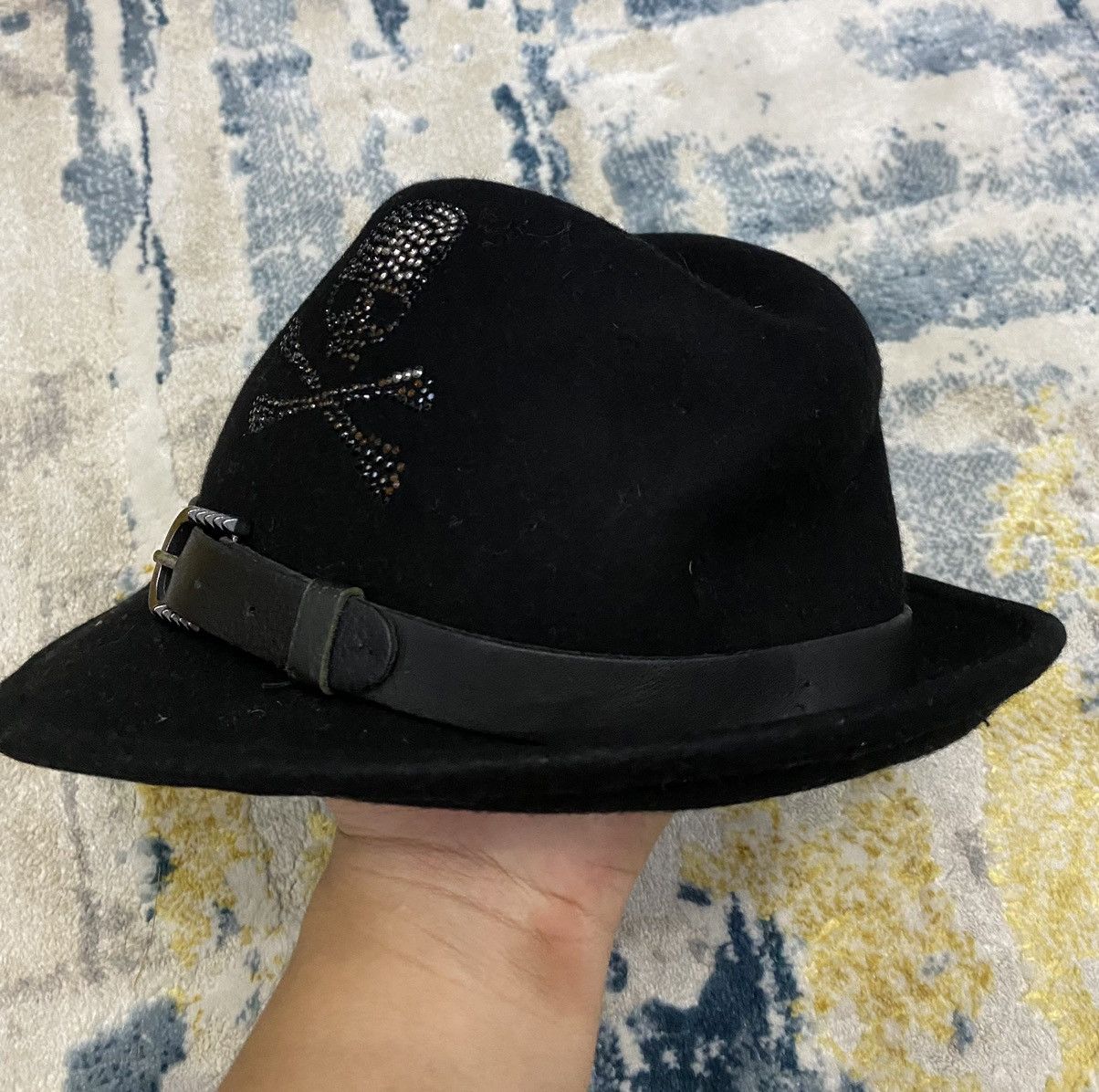 Takahiromiyashita The Soloist. Vtg Roen X Semantic Design fedora skull and bone hat Size ONE SIZE - 4 Thumbnail