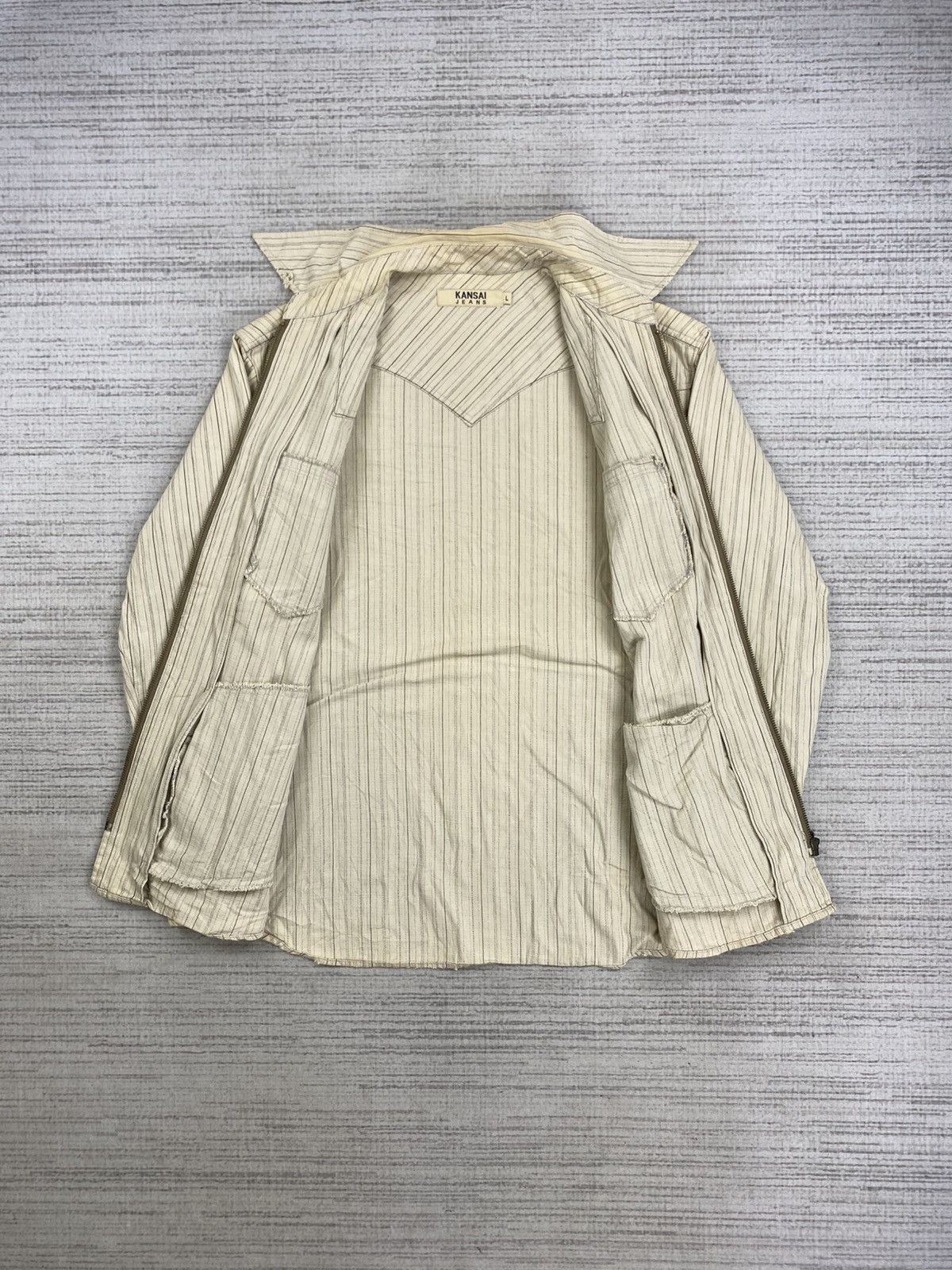 Japanese Brand × Kansai Yamamoto × Vintage Vintage Kansai Jeans Western Style Striped Zipper Jacket Size US M / EU 48-50 / 2 - 6 Thumbnail