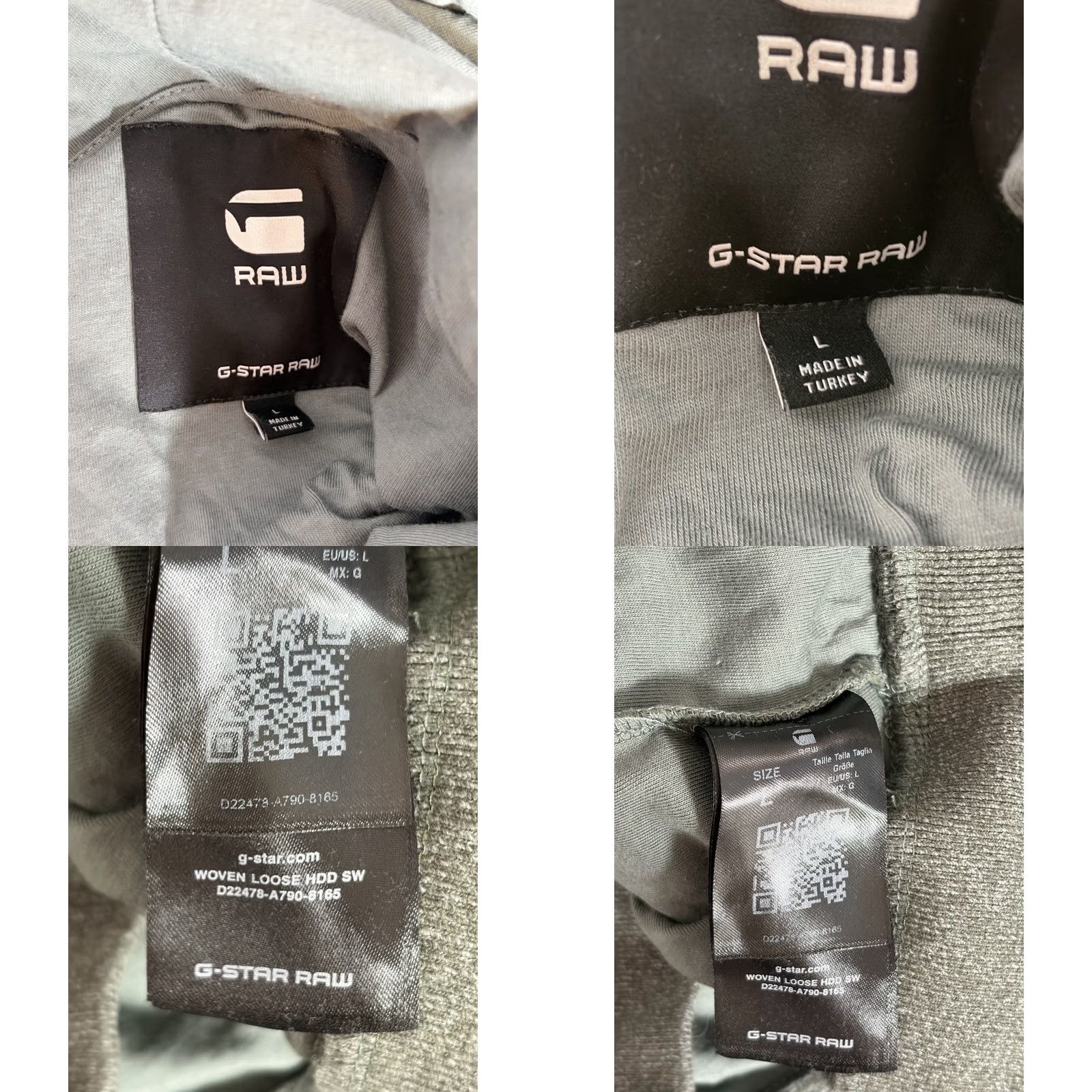 Vintage VINTAGE? No. Mens G-Star RAW Hoodie Knit Pullover Hooded Green Large Logo Regular Size US L / EU 52-54 / 3 - 8 Thumbnail