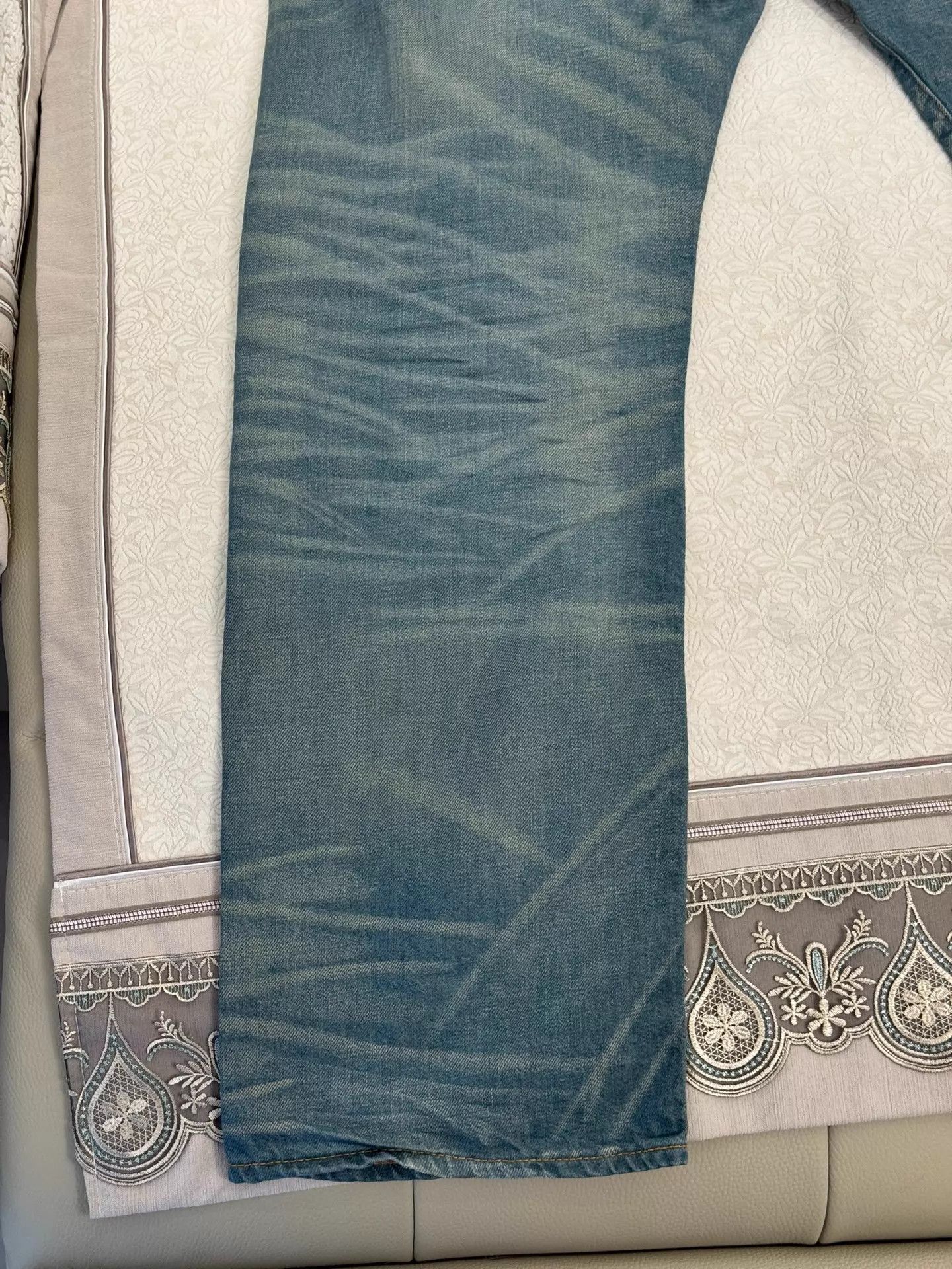 RRL Ralph Lauren DOUBLE RL Men's Blue Distressed Zipper Jeans 34x32 Size US 34 / EU 50 - 8 Thumbnail