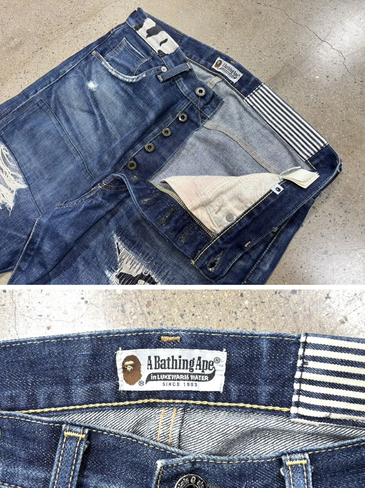Bape BAPE TYPE2 DAMAGE DENIM ZOZO ，size L Size US 35 - 3 Thumbnail