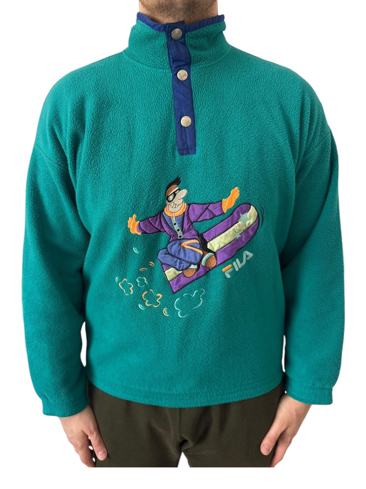 Fila × Vintage Fila Snowboard Crazy Mountain 90s Fleece Sweatshirt Large Size US L / EU 52-54 / 3 - 1 Thumbnail