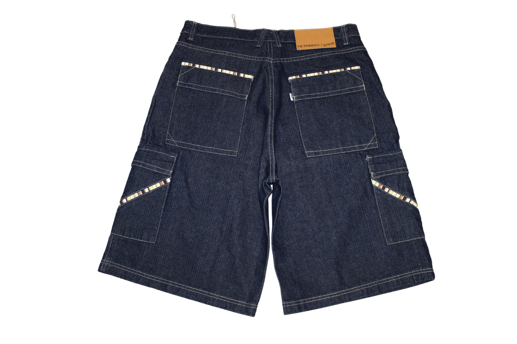 Japanese Brand VTG 🔥 Victorious Linen-Cotton Raw Denim Cargo Baggy Jeans Size US 36 / EU 52 - 10 Thumbnail