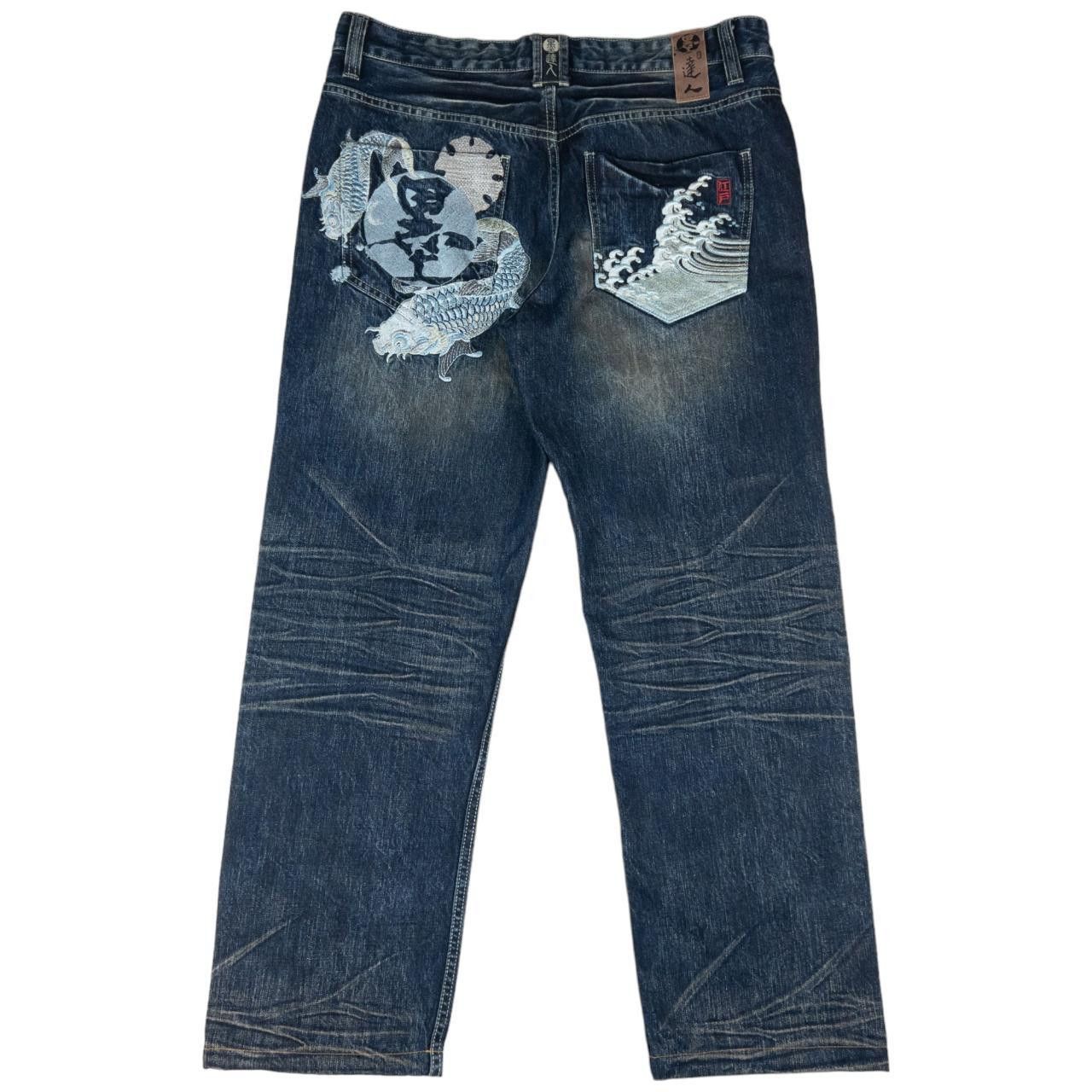 Other Vintage Big Train Japanese Embroidered Denim Jeans Size W37 Size US 37 - 2 Thumbnail