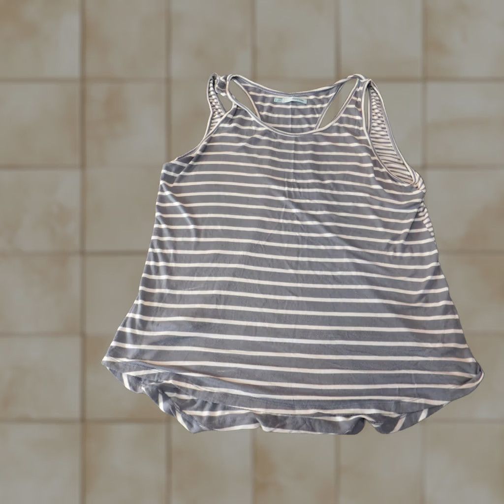 Vintage Maurices Womens Blouse L Blue Striped Sleeveless Pullover Casual Shirt Size L / US 10 / IT 46 - 1 Thumbnail